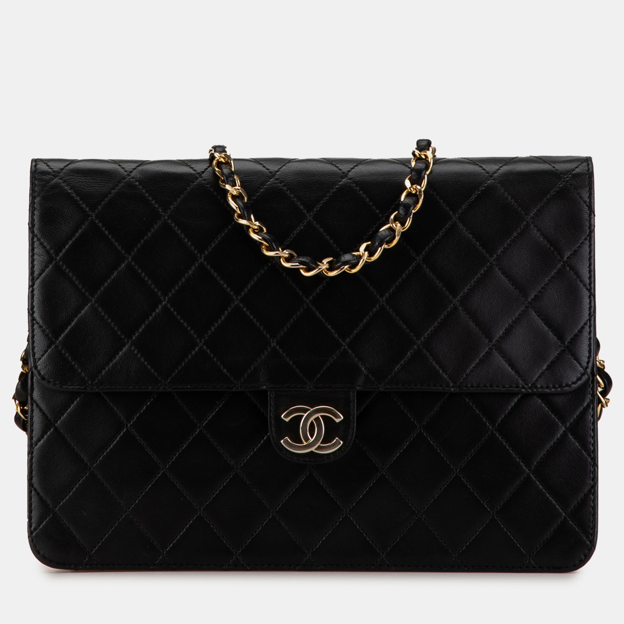 

Chanel CC Quilted Lambskin Single Flap, Black