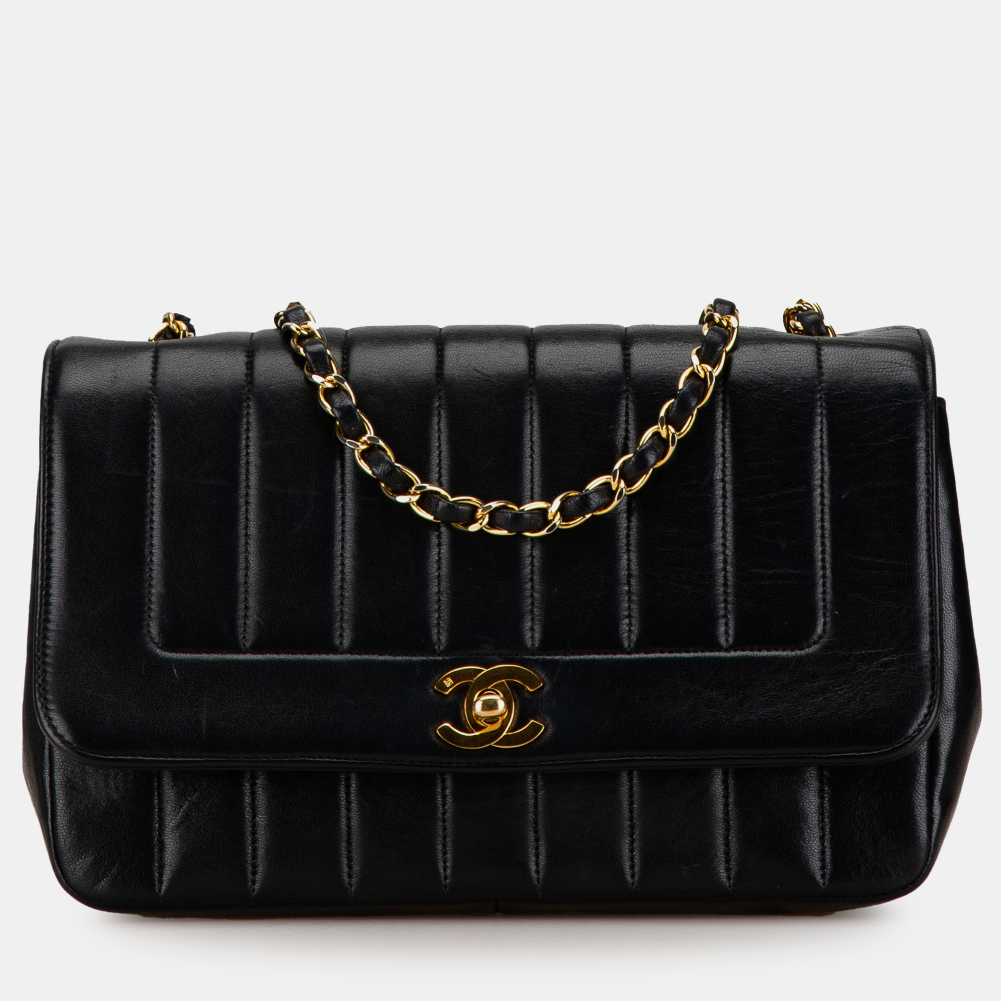 

Chanel Medium Lambskin Vertical Border Flap, Black