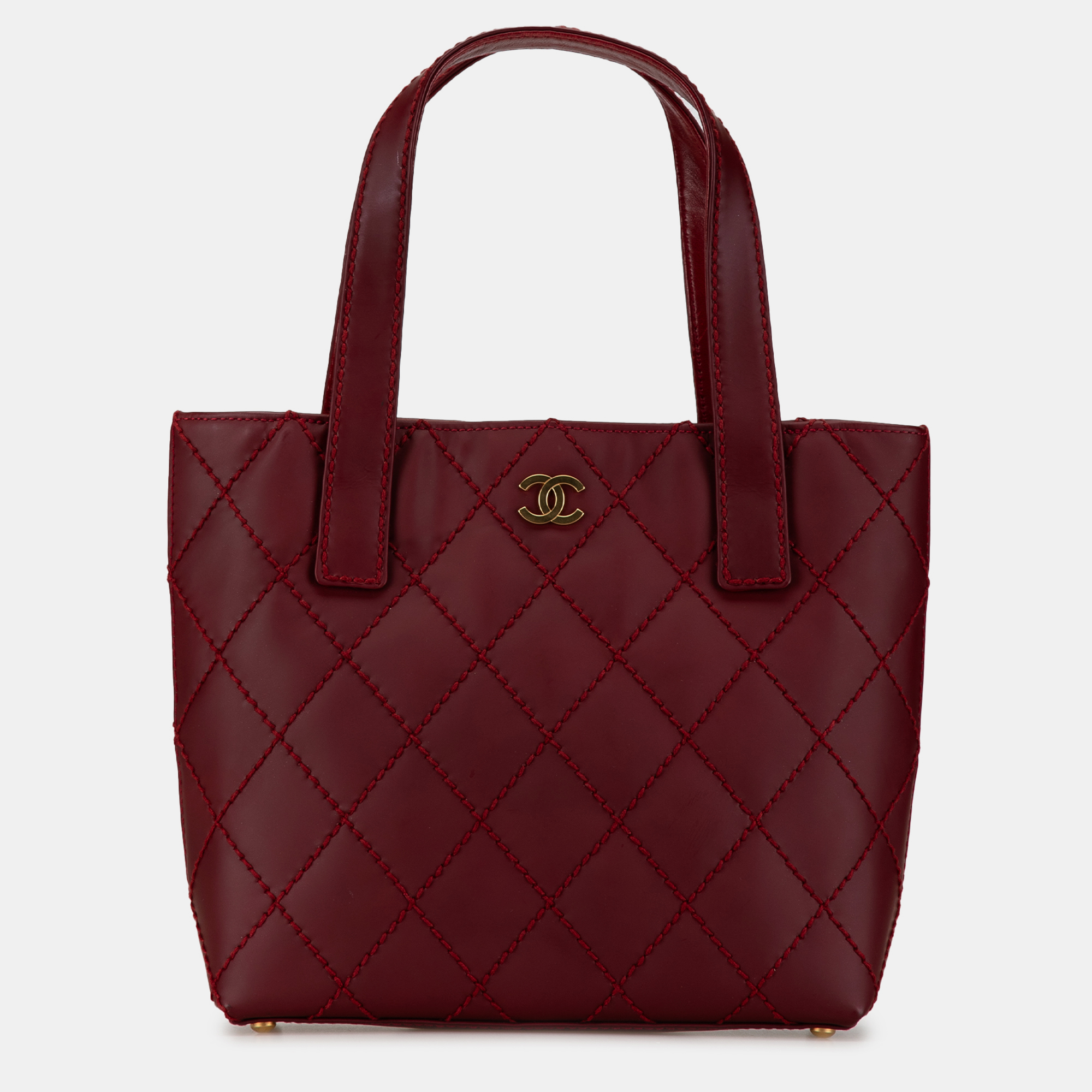 

Chanel CC Lambskin Wild Stitch Handbag, Red