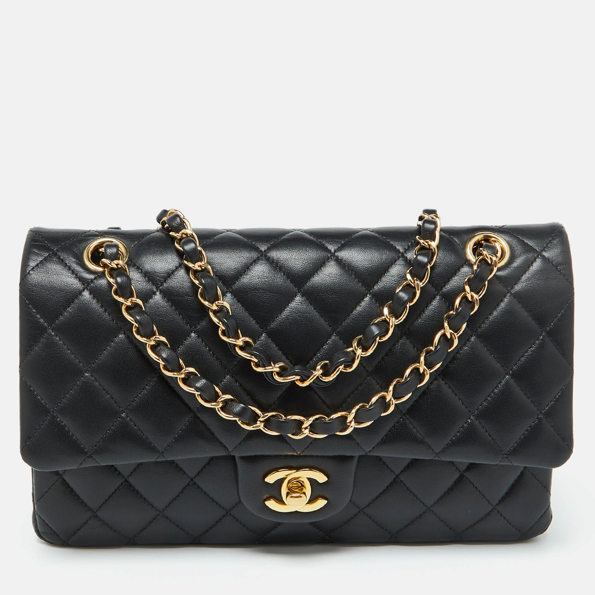 

Chanel Black Quilted Leather  Classic Double Flap Bag