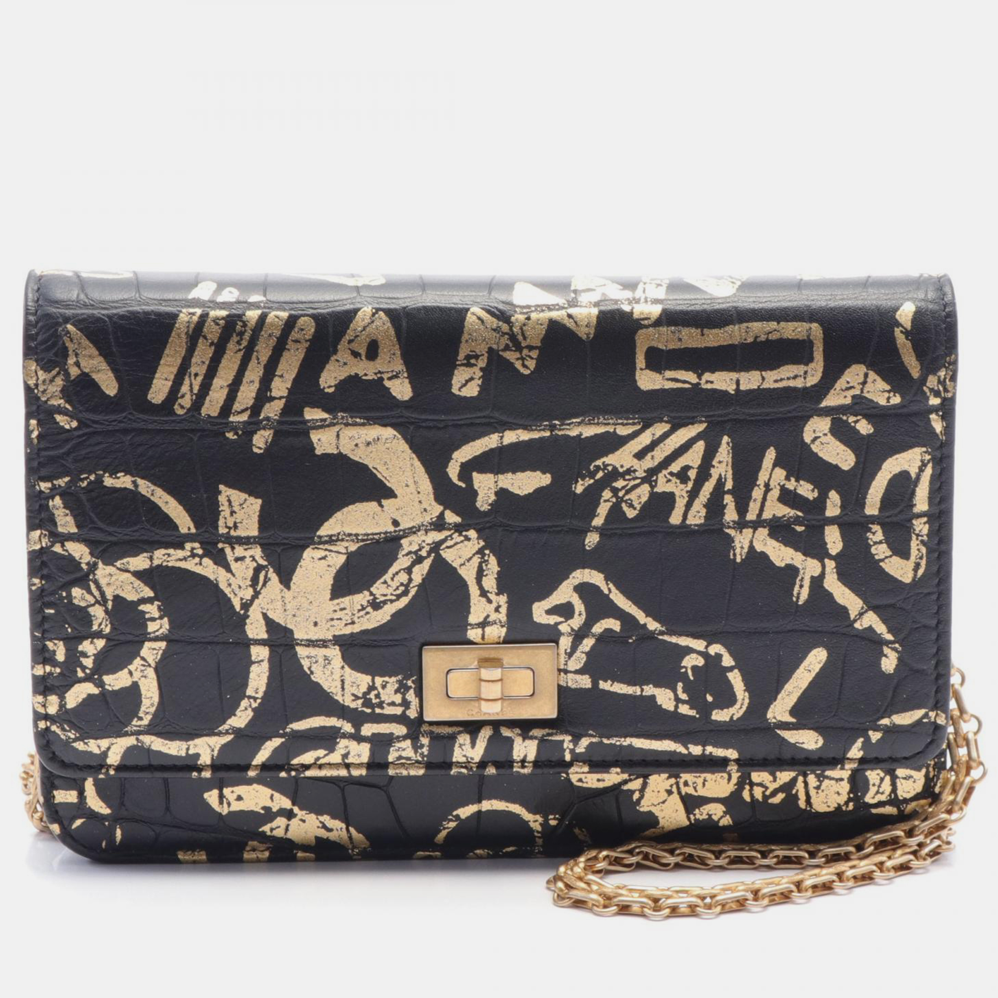 

Chanel Paris-New York Graffiti Reissue 225 Wallet On Chain, Black