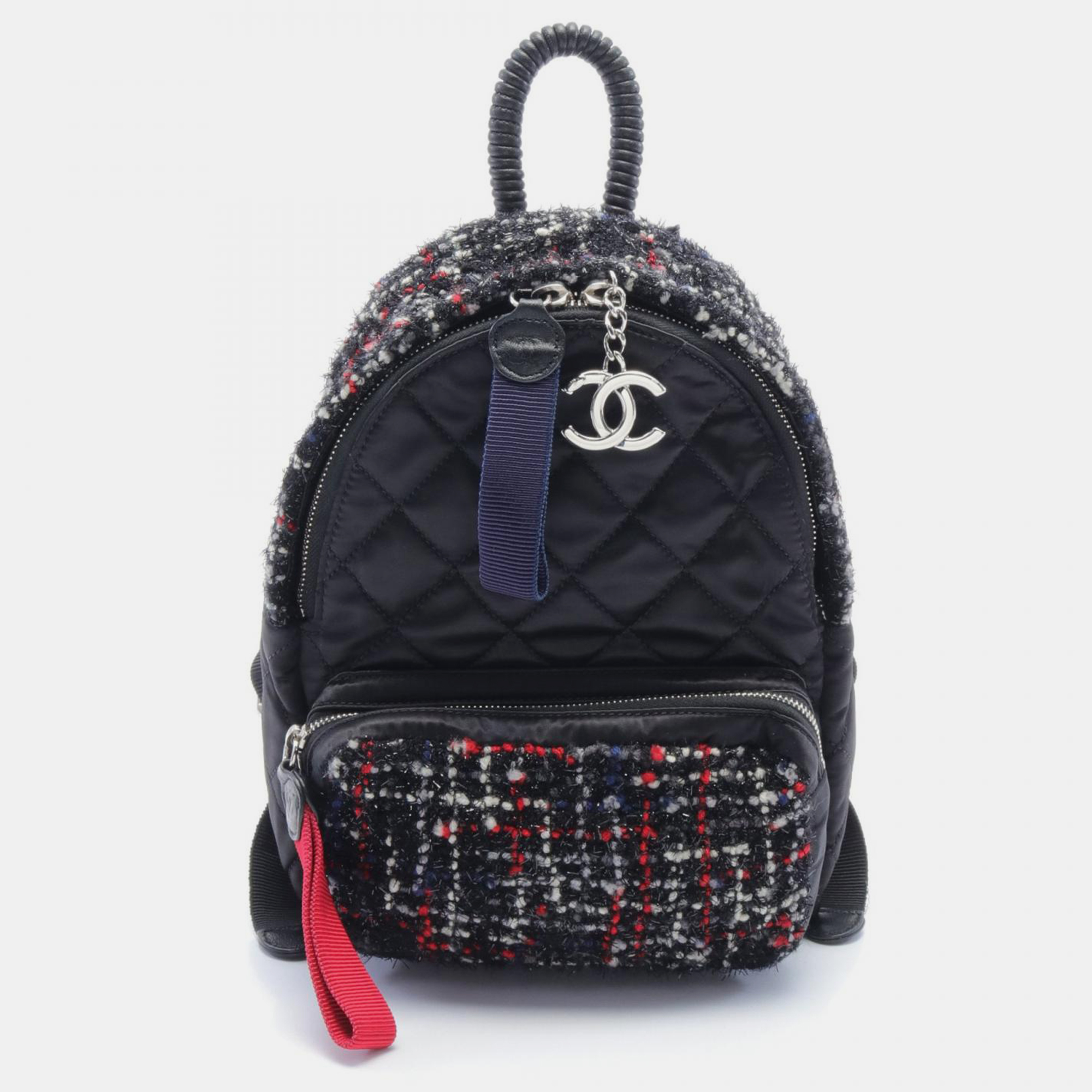 

Chanel Black Multicolor Nylon and Leather Matelasse Backpack