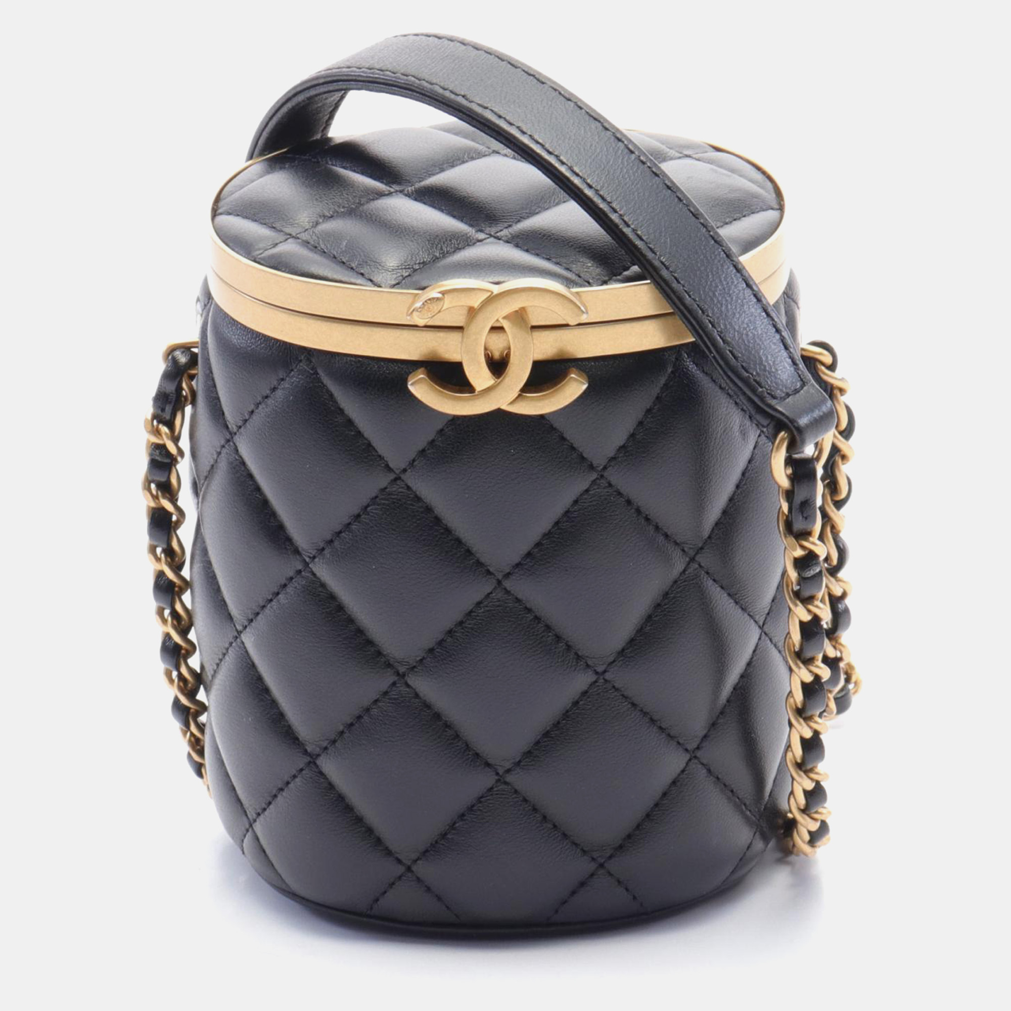 

Chanel Black Lambskin Quilted Mini Crown Box Bag