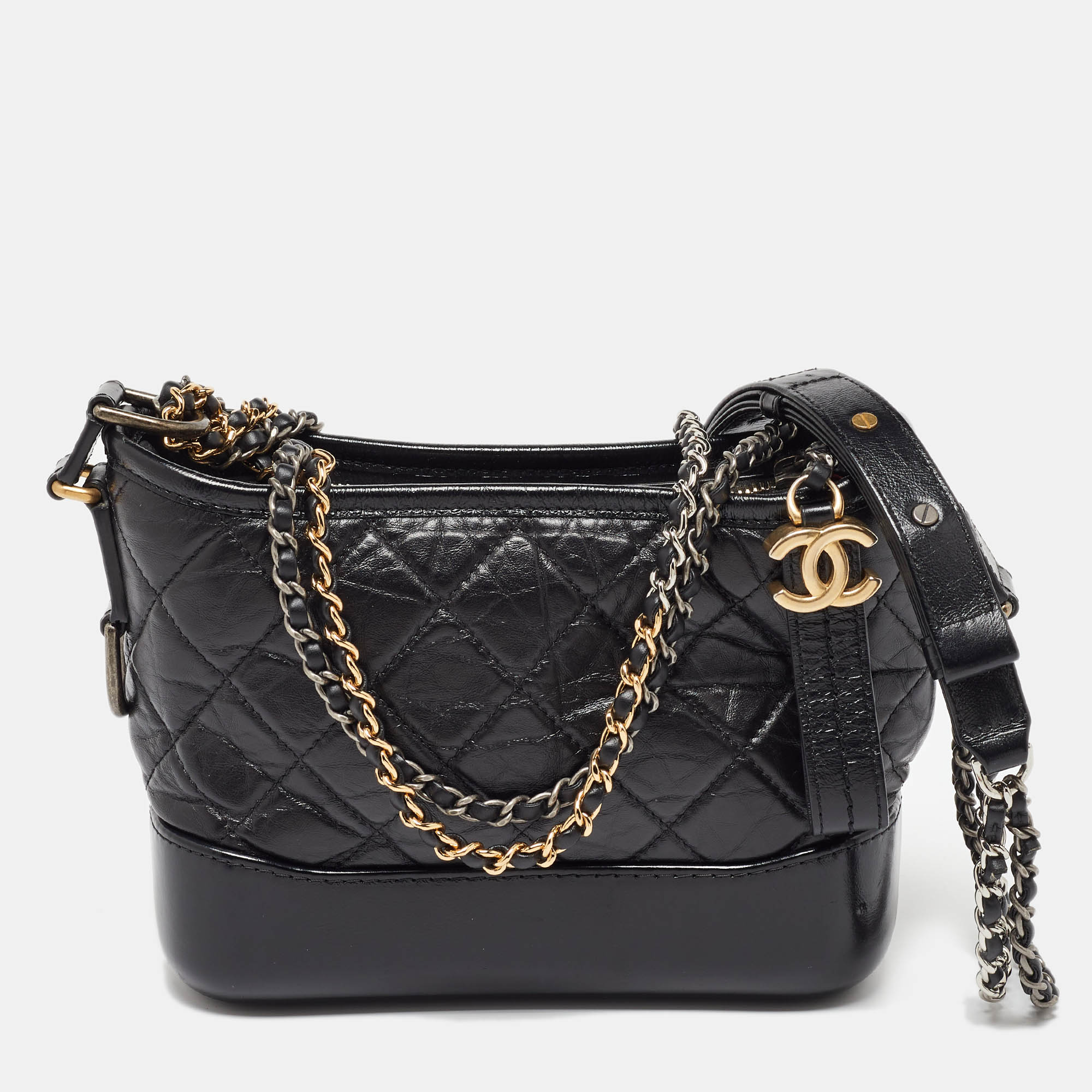 

Chanel Black Leather CC Gabrielle  Hobo