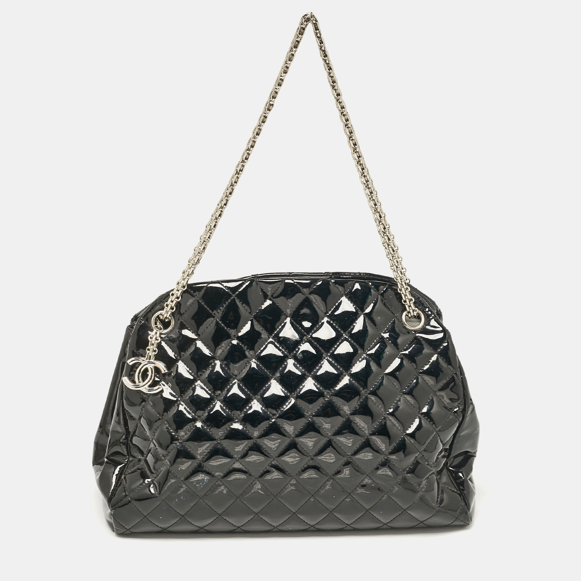 

Chanel Black Quilted Patent Leather  Just Mademoiselle Bag