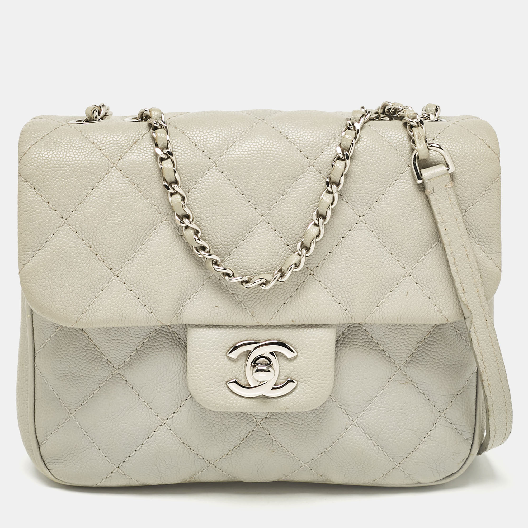 

Chanel Grey Quilted Caviar Leather Small Urban Companion Flap Bag