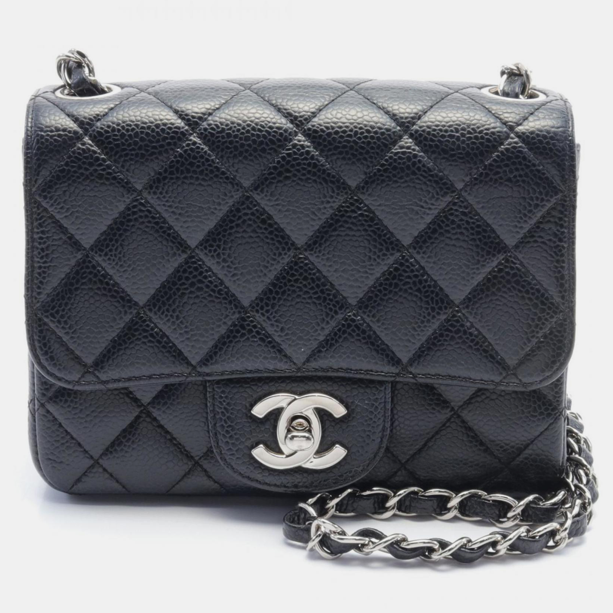 Pre-owned Chanel Black Caviar Skin (grained Calf) Matelasse Shoulder Bag