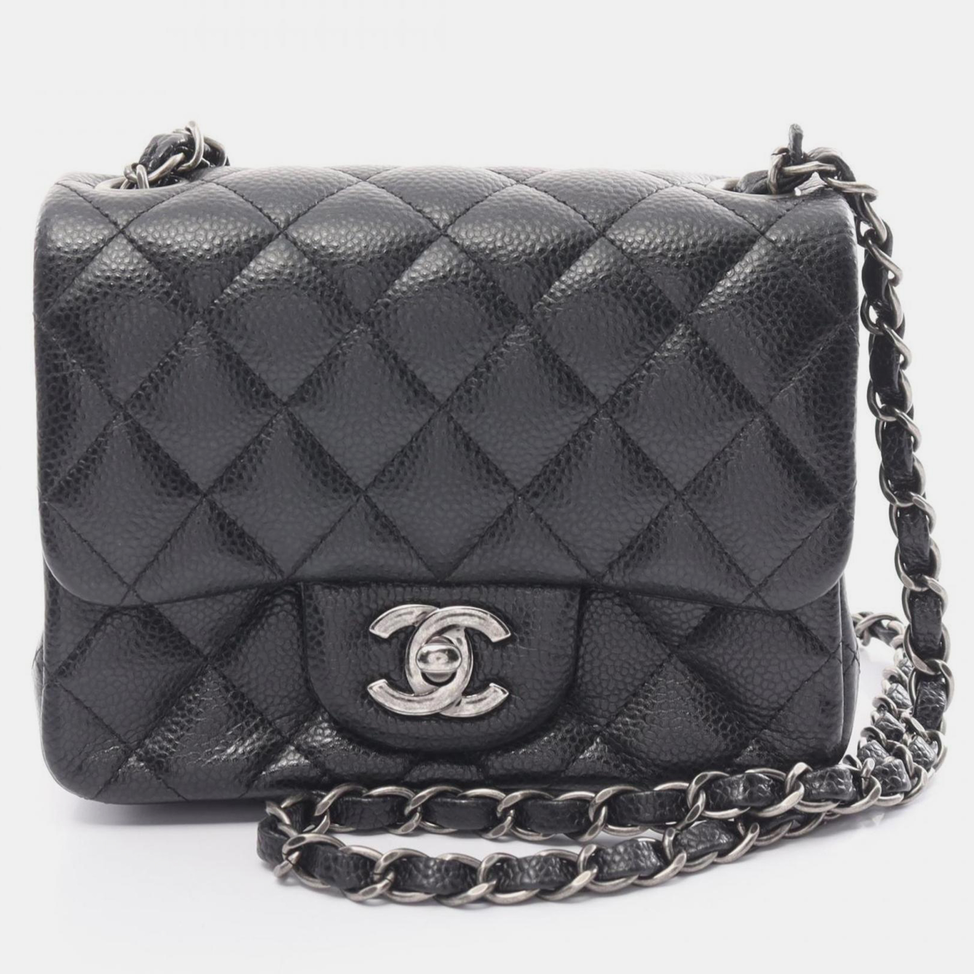 Pre-owned Chanel Black Caviar Skin (grained Calfskin) Matelasse Shoulder Bag