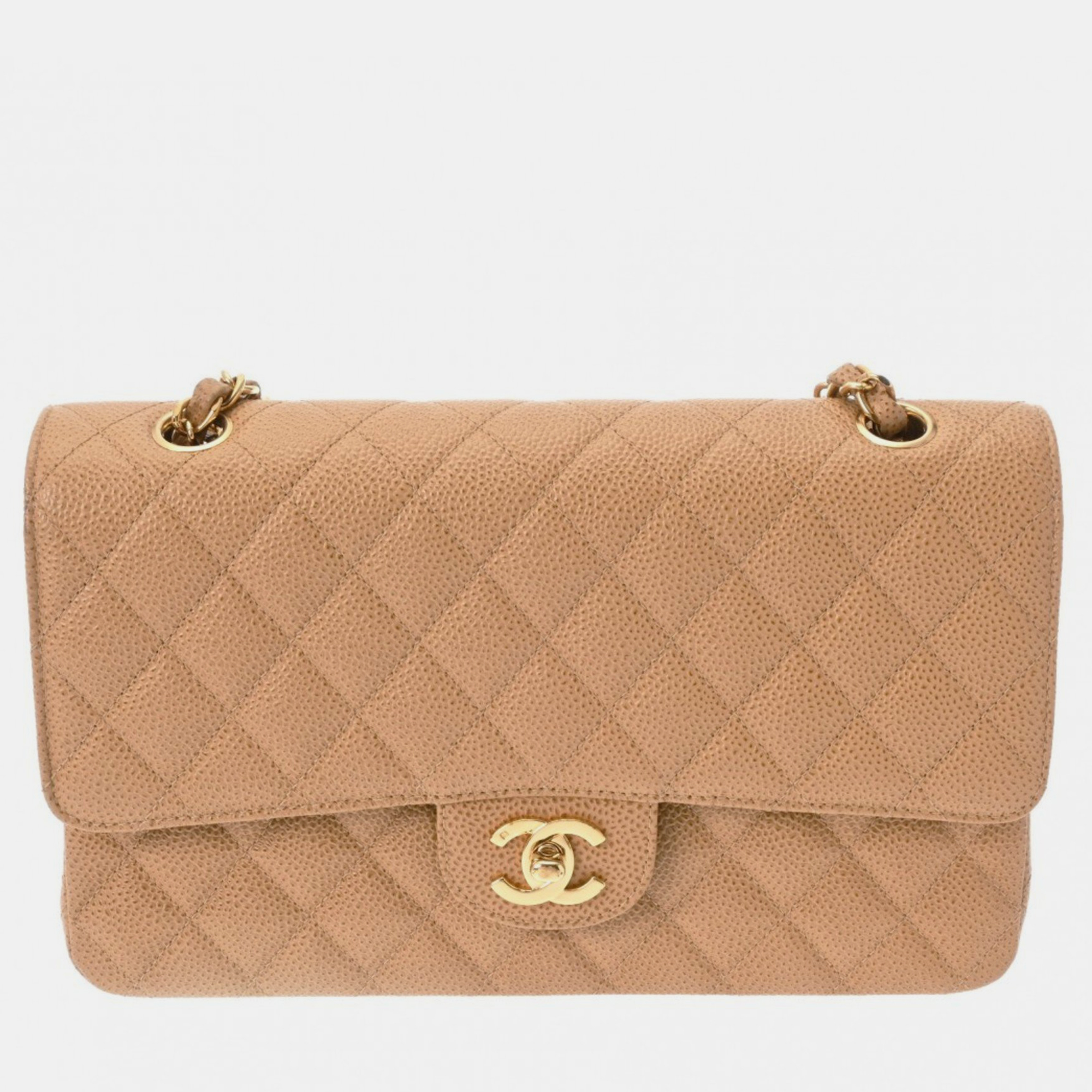 

Chanel Beige Caviar Skin Matelasse Chain Shoulder Bag