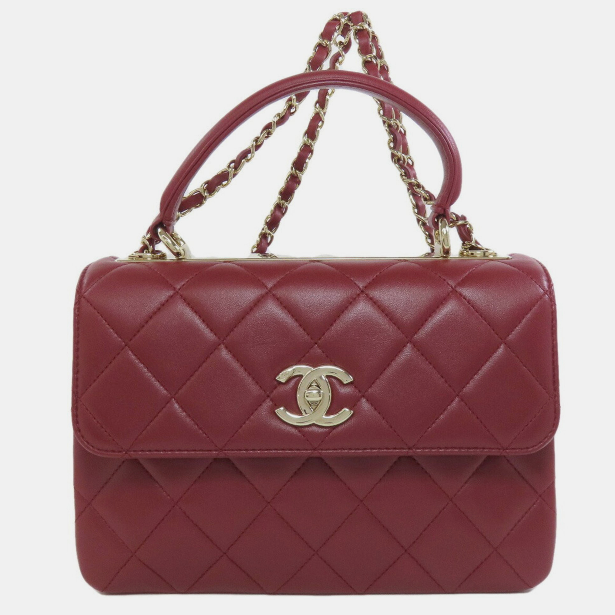 

Chanel Lambskin Matelasse Handbag, Burgundy