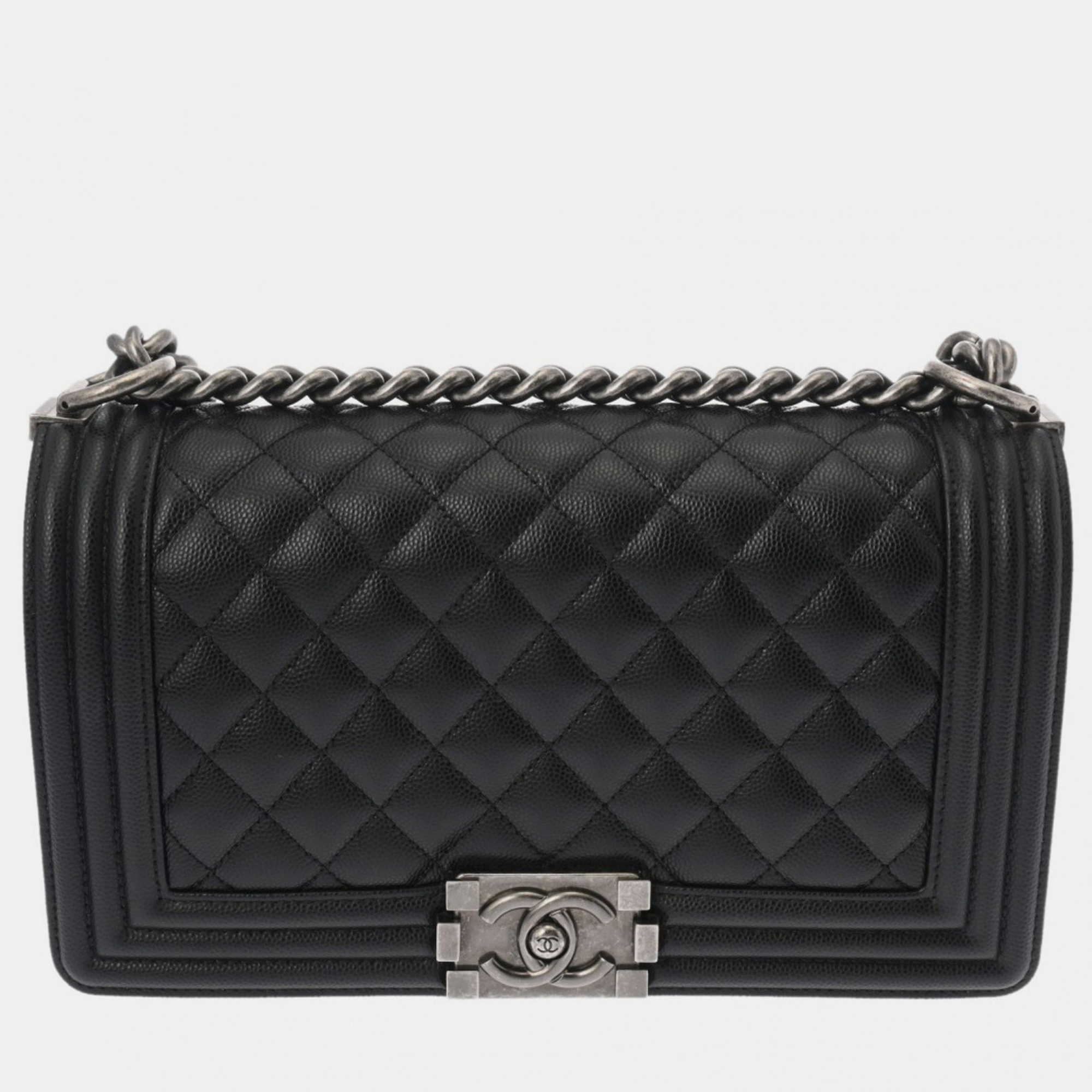 

Chanel Black Caviar Skin Boy Chanel Chain Shoulder Bag