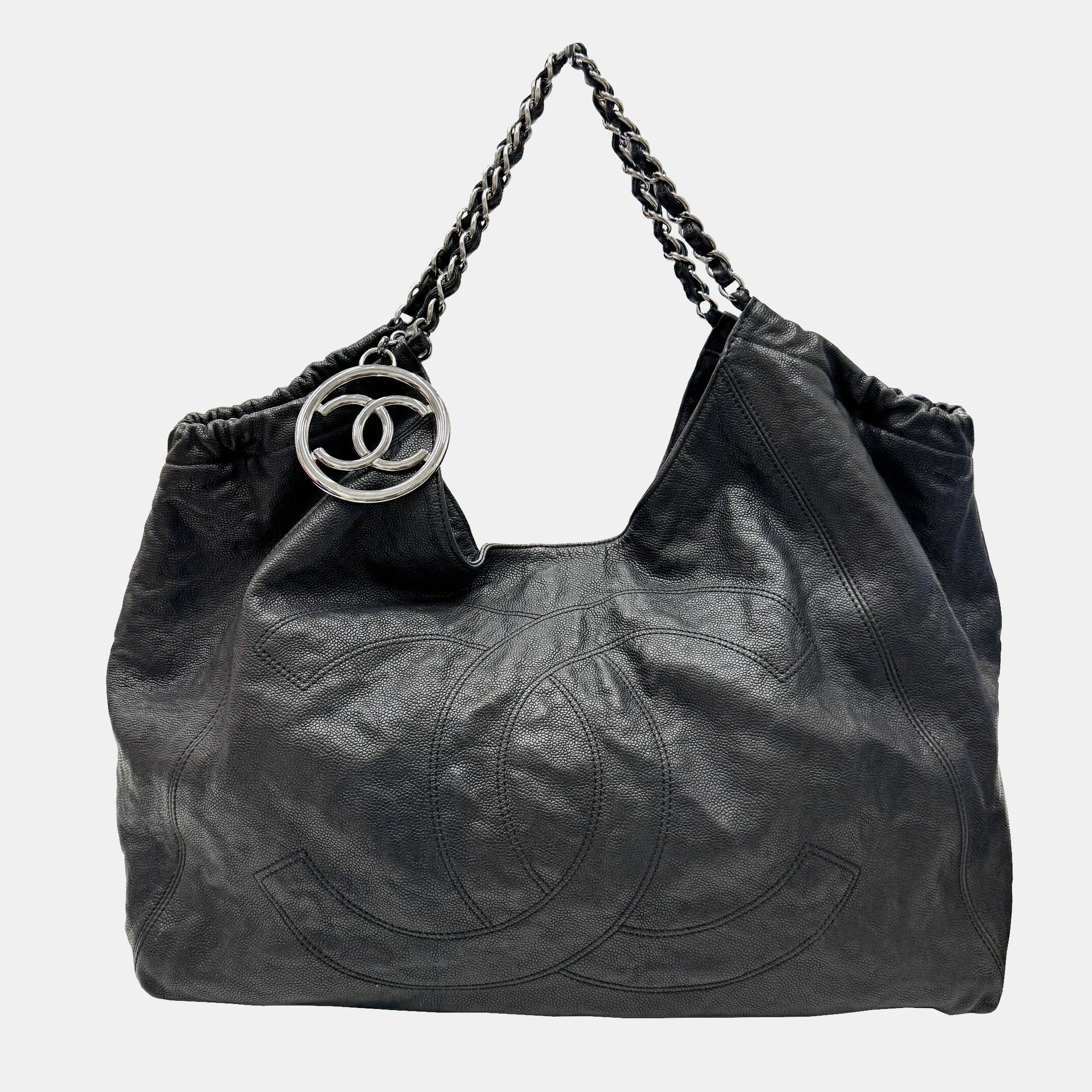 Pre-owned Chanel Black Coco Mark Cabiasun Handbag