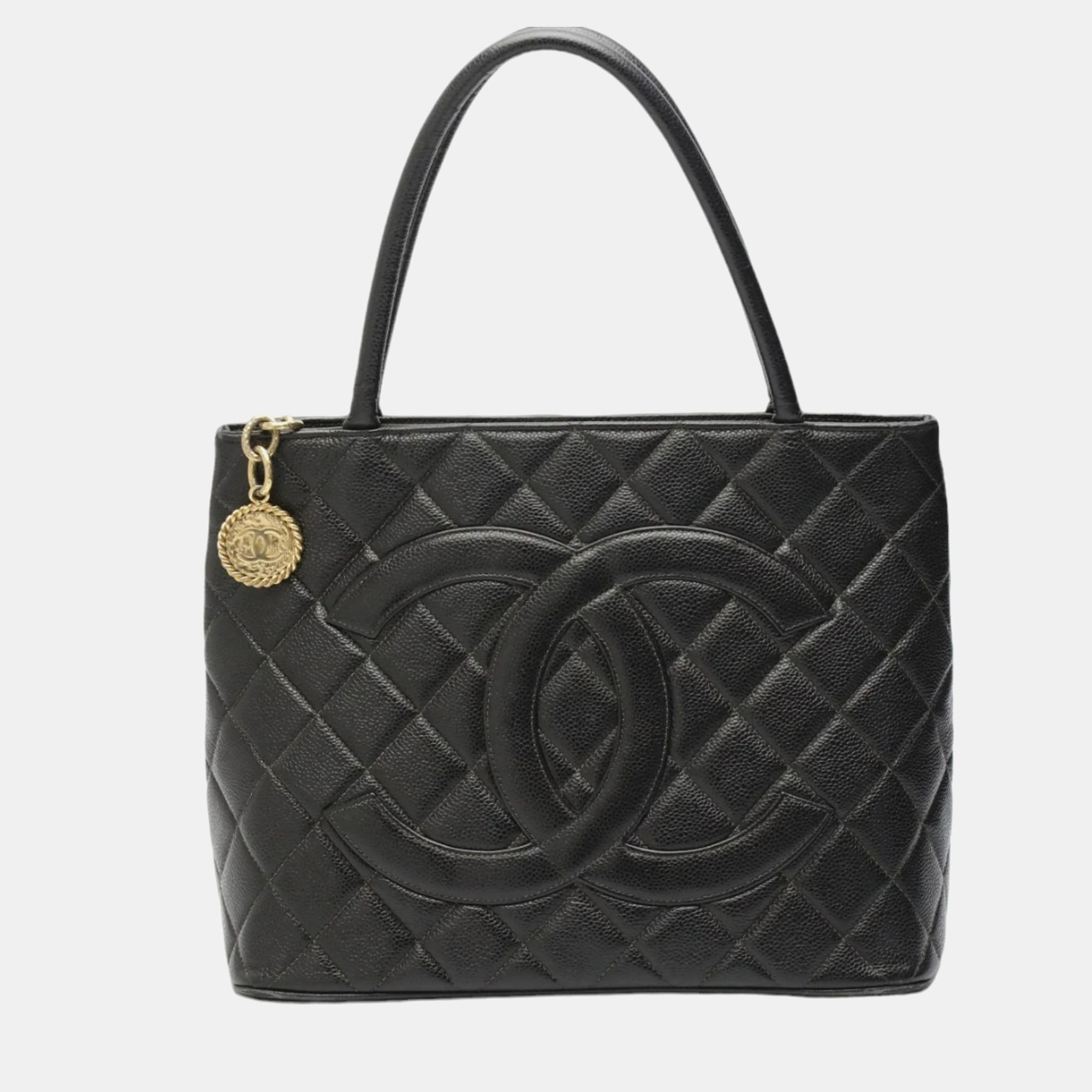 

Chanel Matte Black Caviar Skin Reproduction Tote Bag