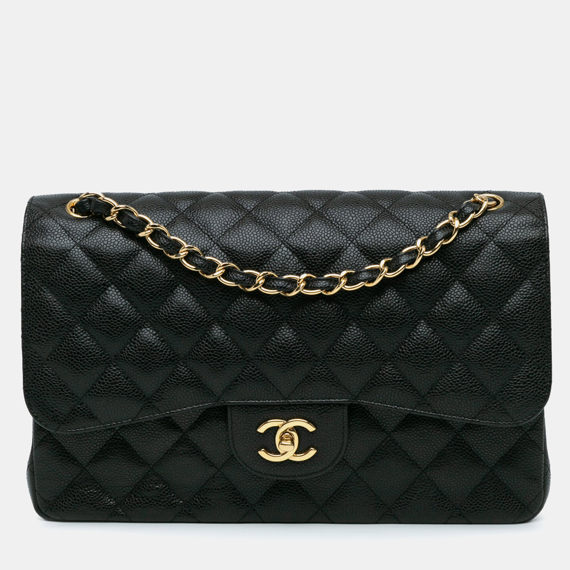 

Chanel Black Jumbo Classic Caviar Double Flap