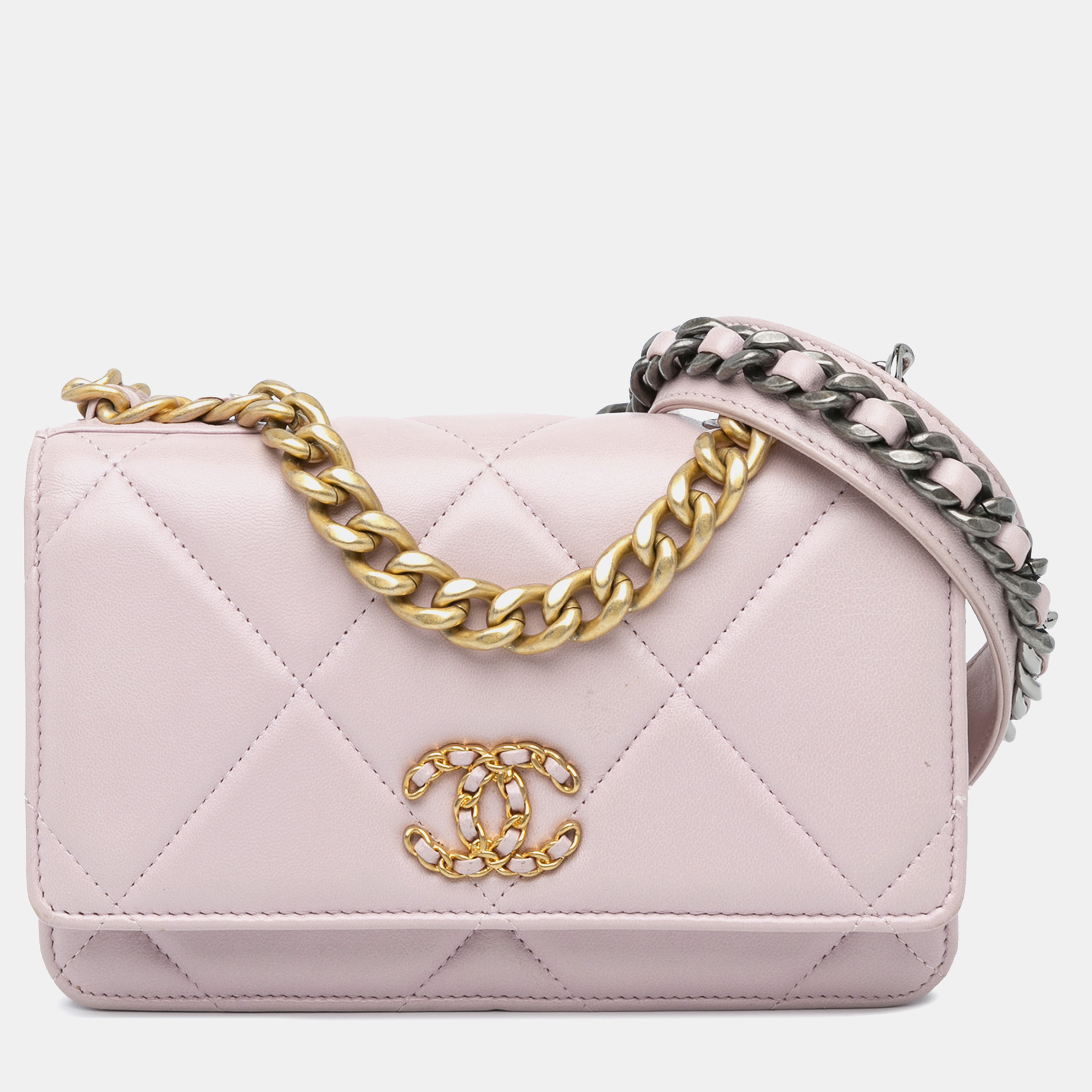 

Chanel Pink Quilted Lambskin 19 Wallet on Chain