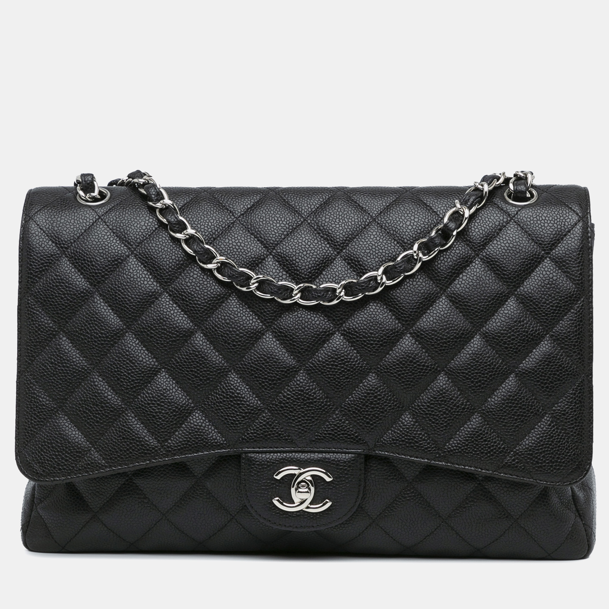 

Chanel Black Maxi Classic Caviar Single Flap