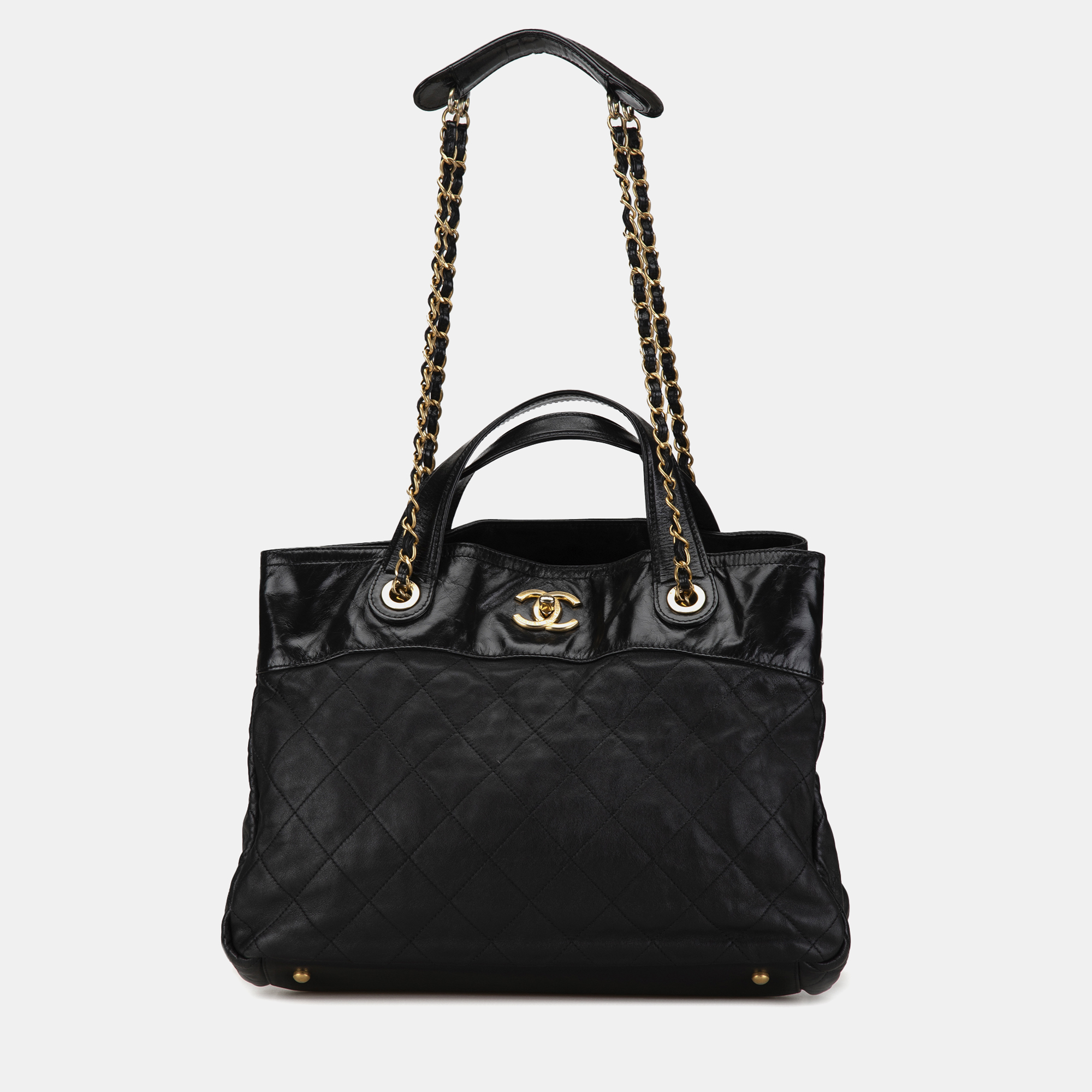 

Chanel Black Small Quilted Calfskin In The Mix Satchel