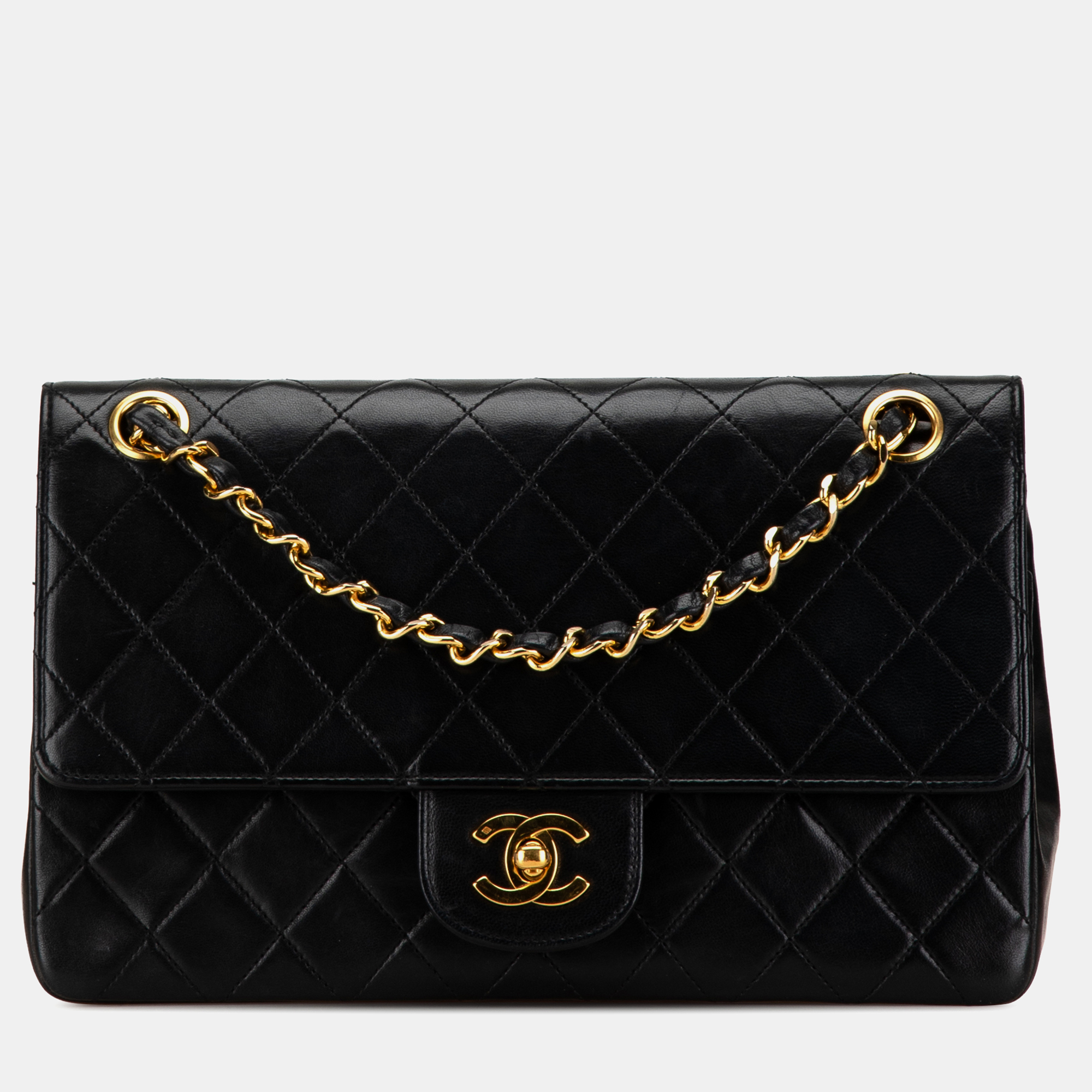 

Chanel Black Medium Quilted Lambskin Double Flap