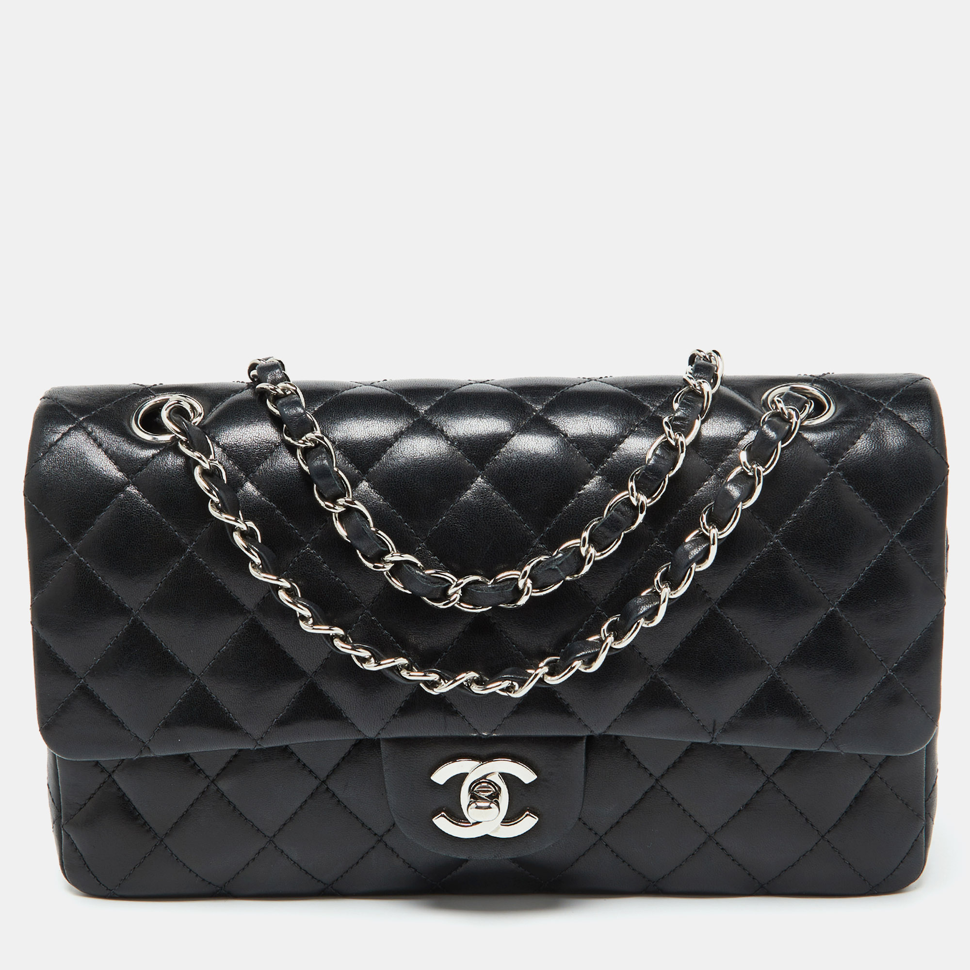 

Chanel Black Quilted Leather Medium Classic Double Flap Bag