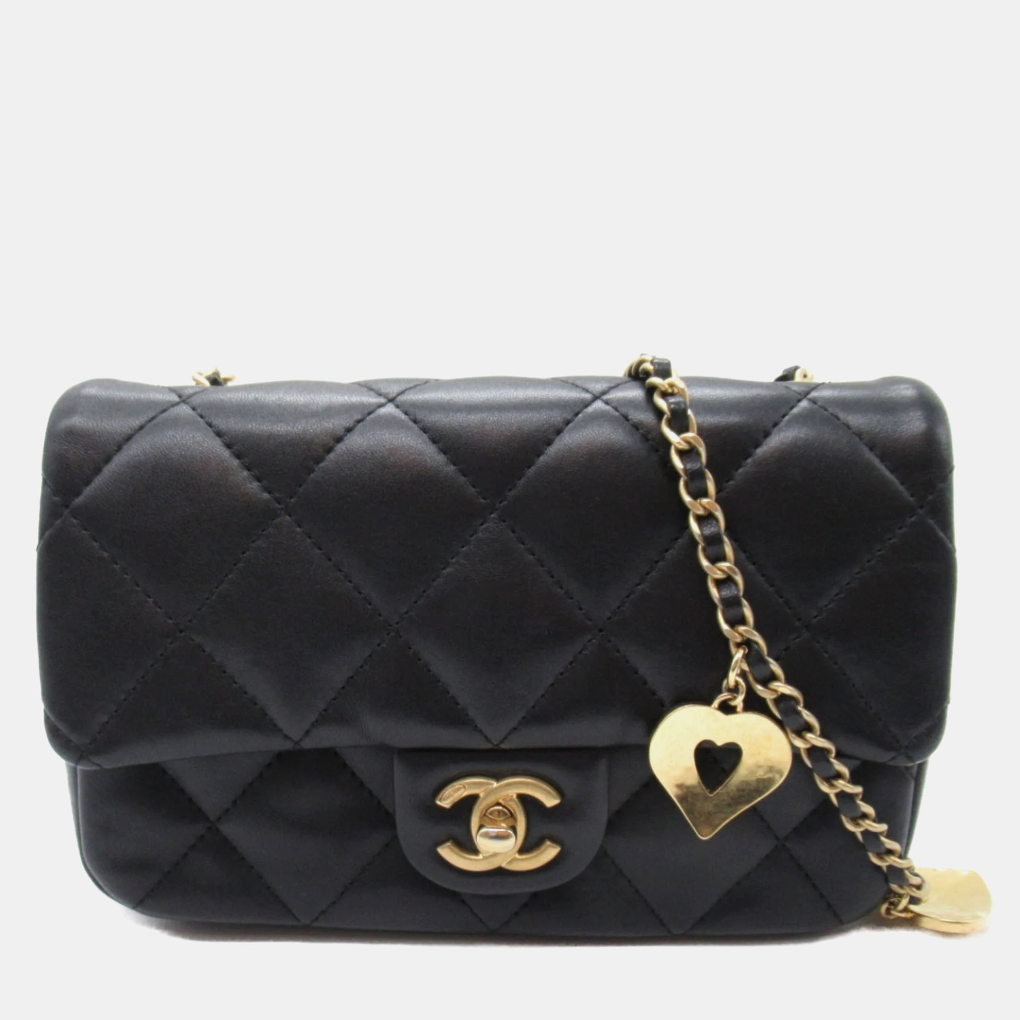 

Chanel Black Lambskin (Sheepskin) Matelasse Chain Shoulder Bag