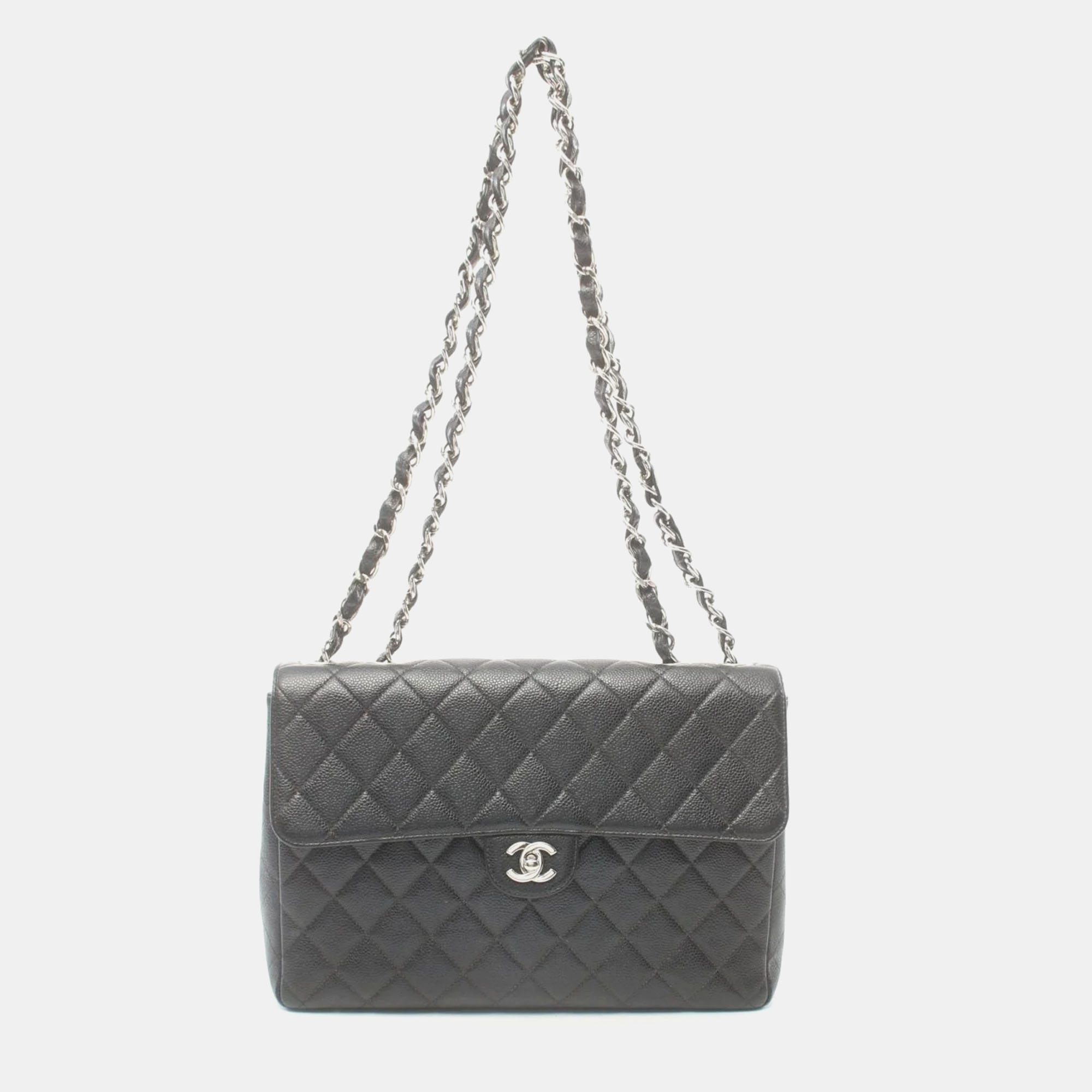 

Chanel Black Caviar Skin Deca Matelasse 30 Shoulder Bag