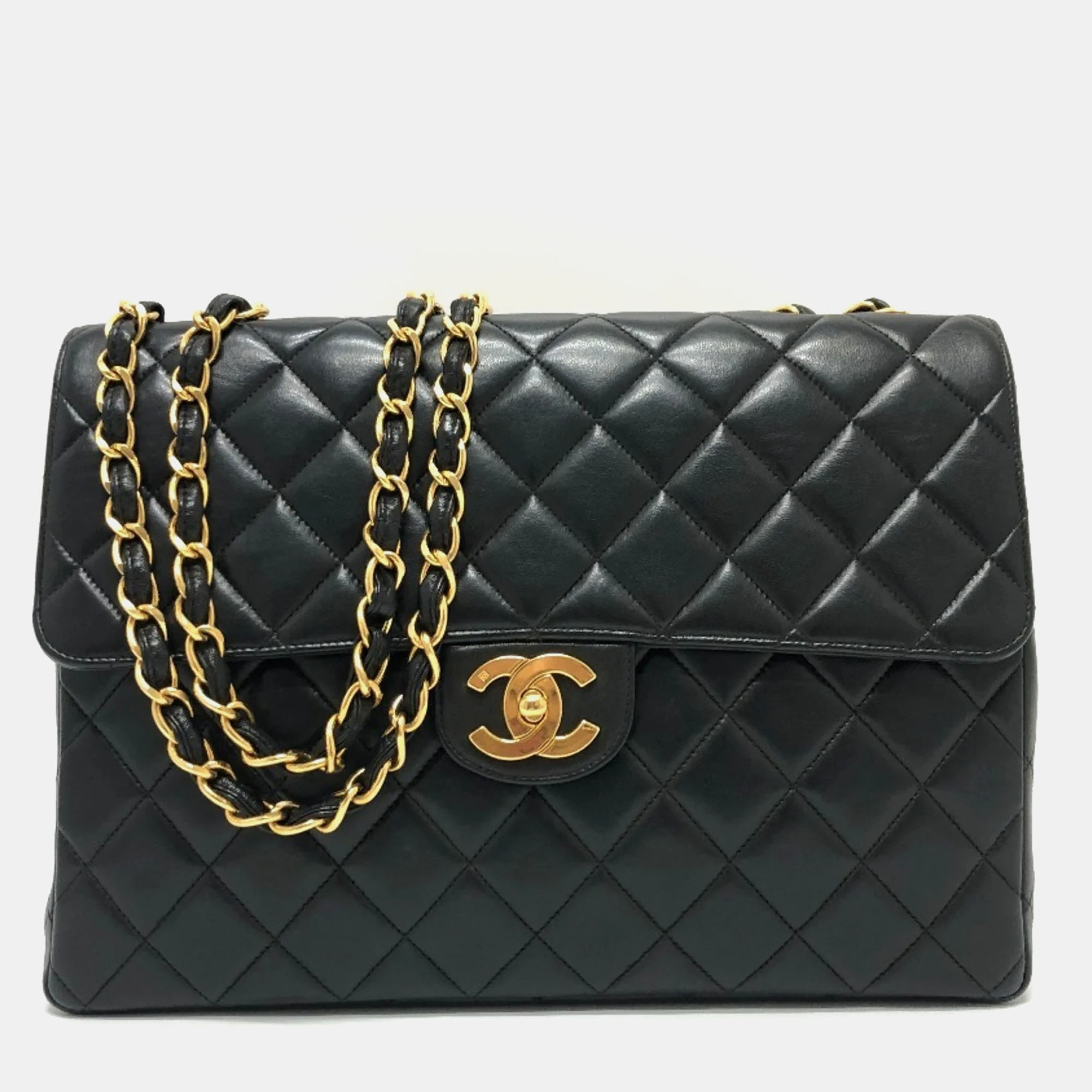 

Chanel Black Lambskin Matelasse 30 Chain Bag