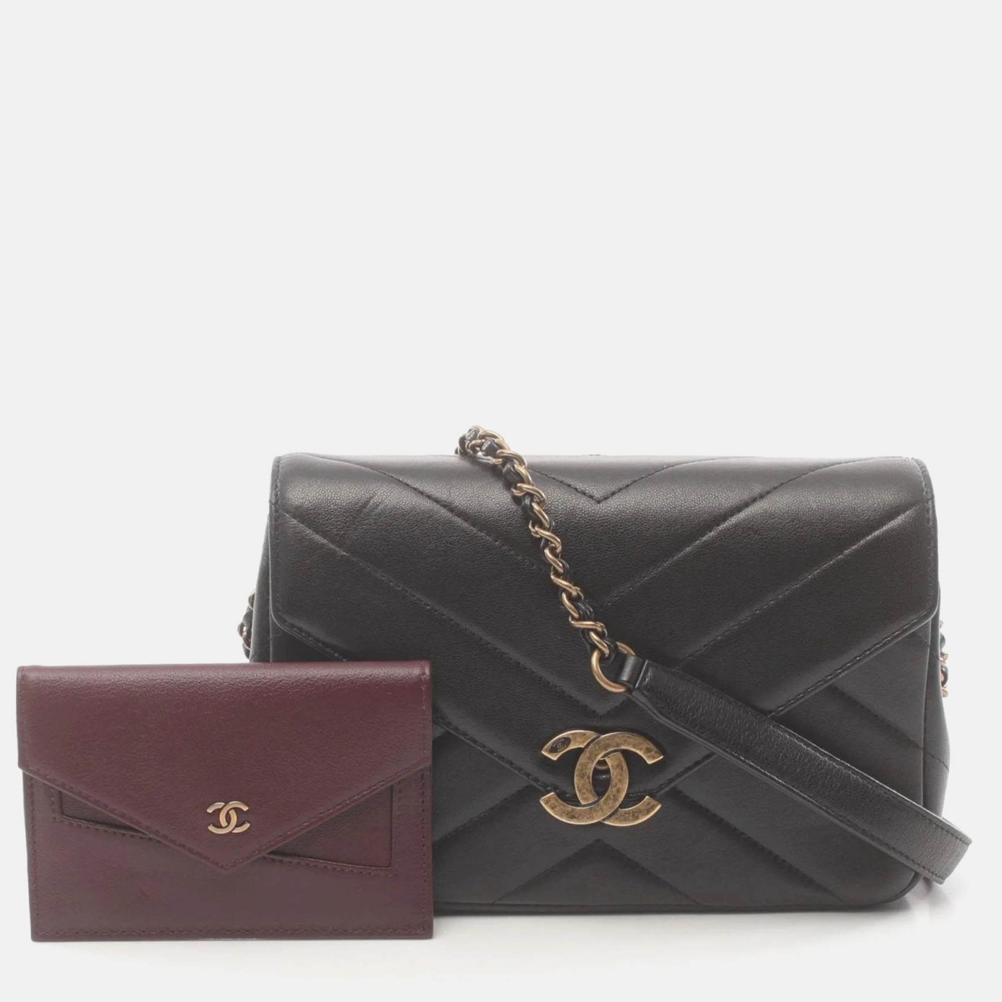 

Chanel Black Lambskin Mademoiselle Shoulder Bag