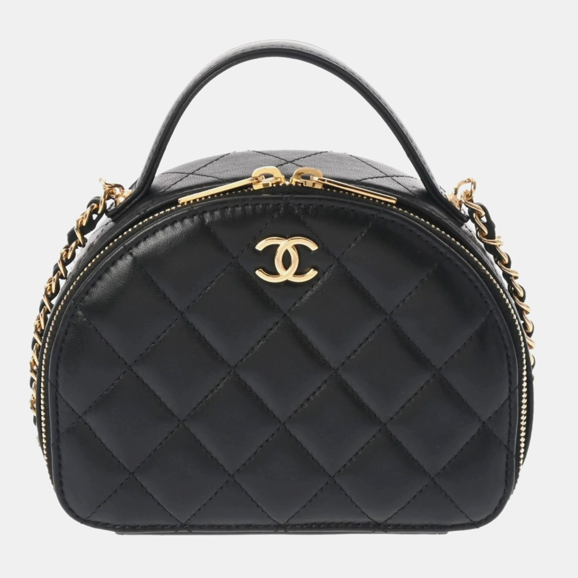 

Chanel Black Lambskin Matelasse Chain Shoulder Bag