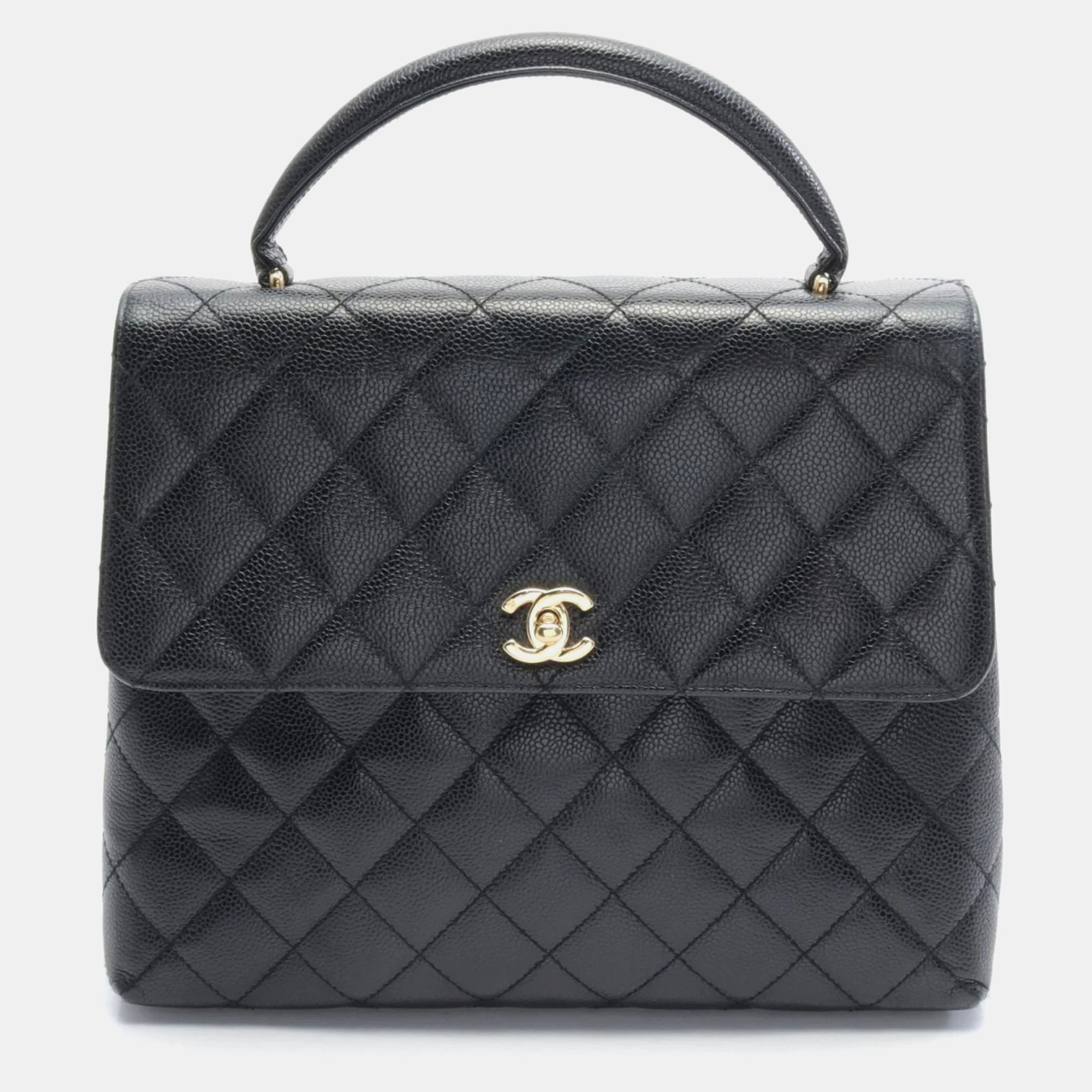 

Chanel Black Caviar Skin (Grained Calf) Matelasse Handbag