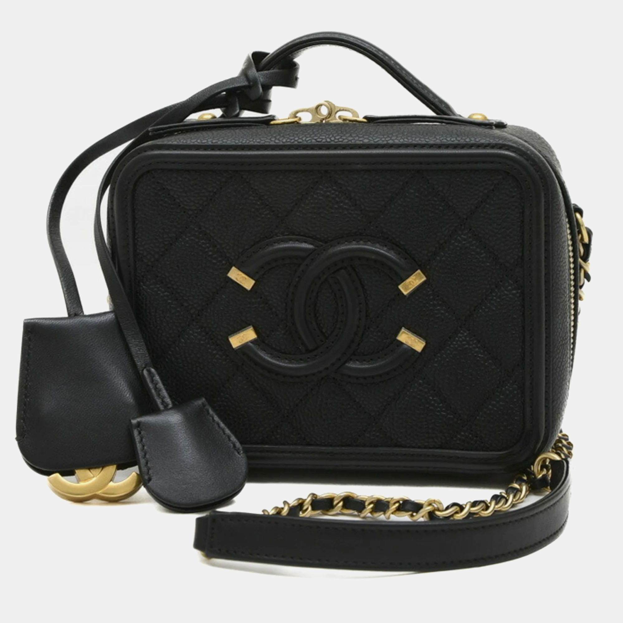 

Chanel Black CC Filigree Small Chain Vanity Shoulder Bag