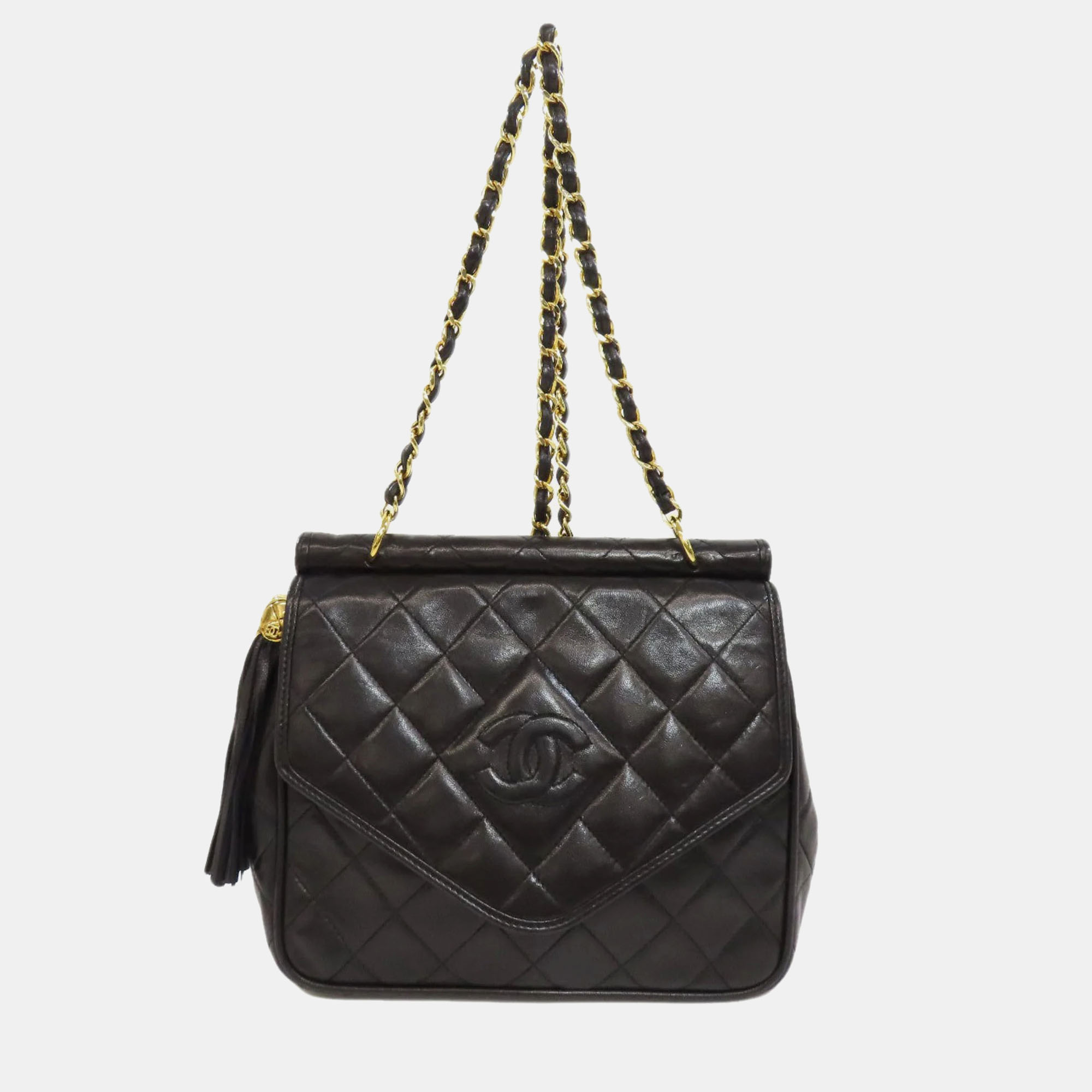 

Chanel Lambskin Matelasse Chain Shoulder Bag, Black