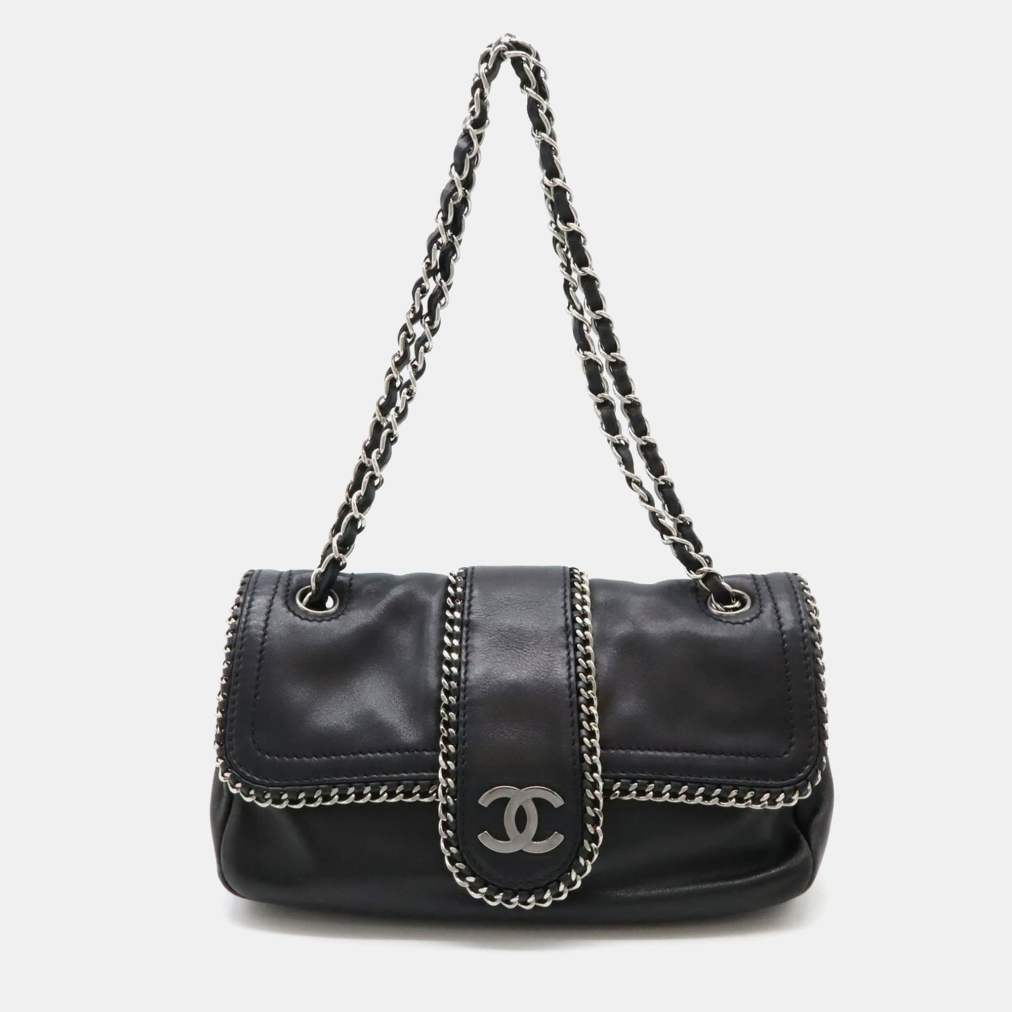 

Chanel Black Leather Coco Mark Chain Shoulder Bag