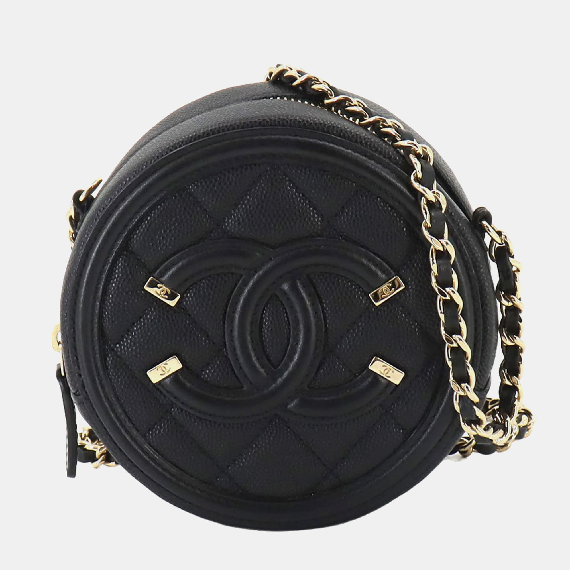 

Chanel Black Caviar Skin CC Filigree Chain Shoulder Bag