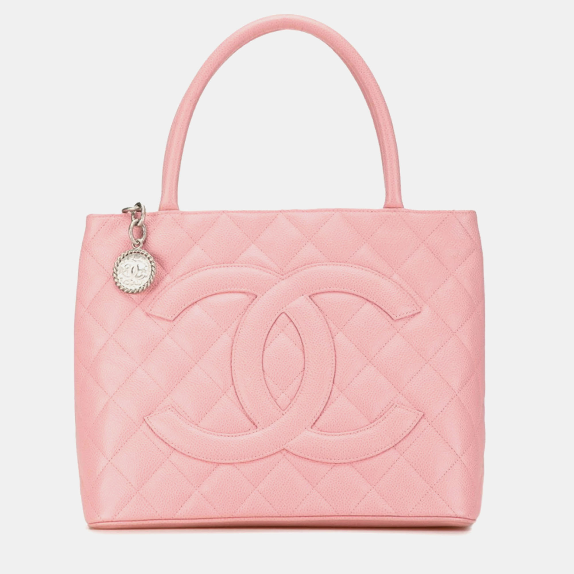 

Chanel Pink Caviar Skin Reprint Coco Mark Tote Bag