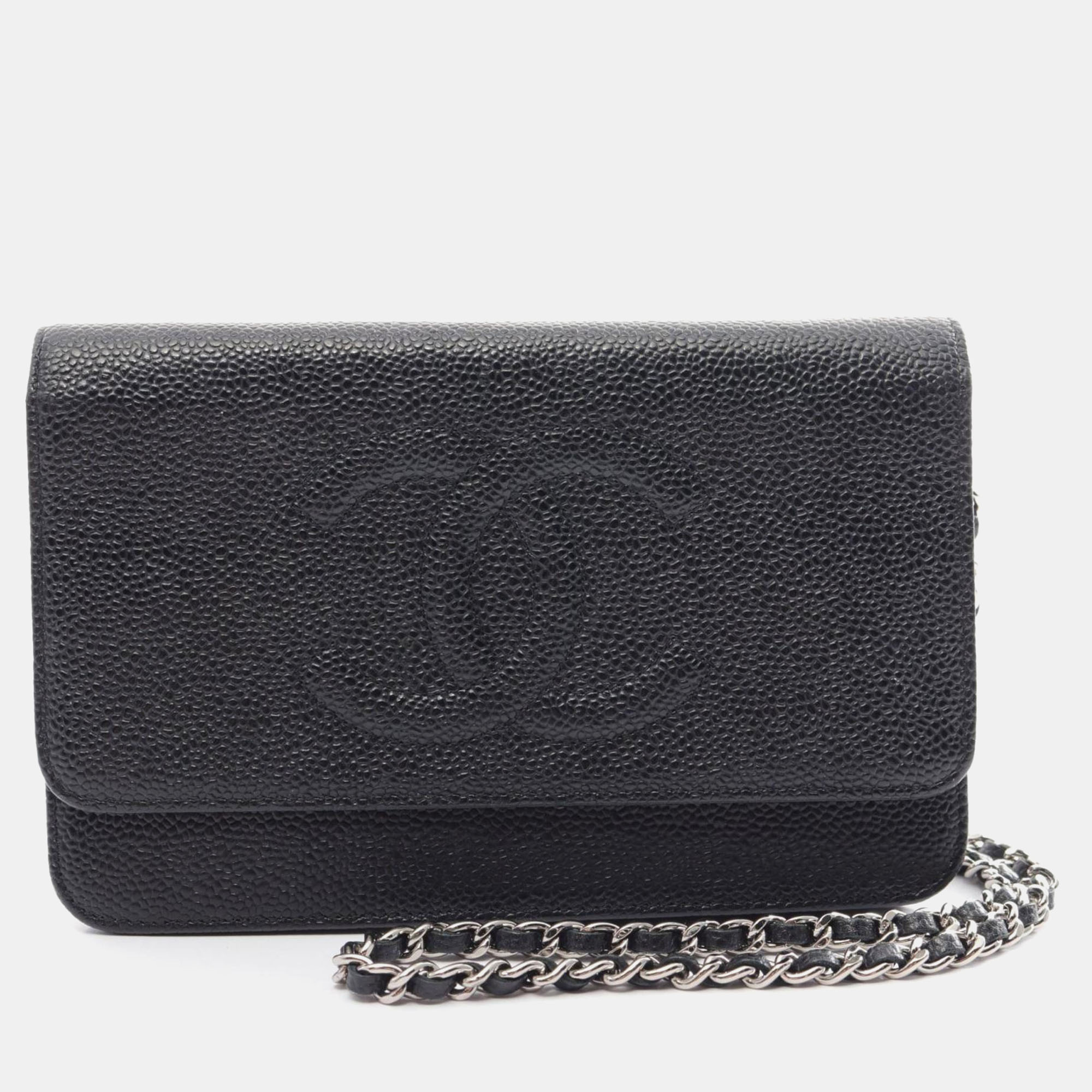 

Chanel Black Caviar Skin (Grained Calf) Coco Mark Shoulder Bag