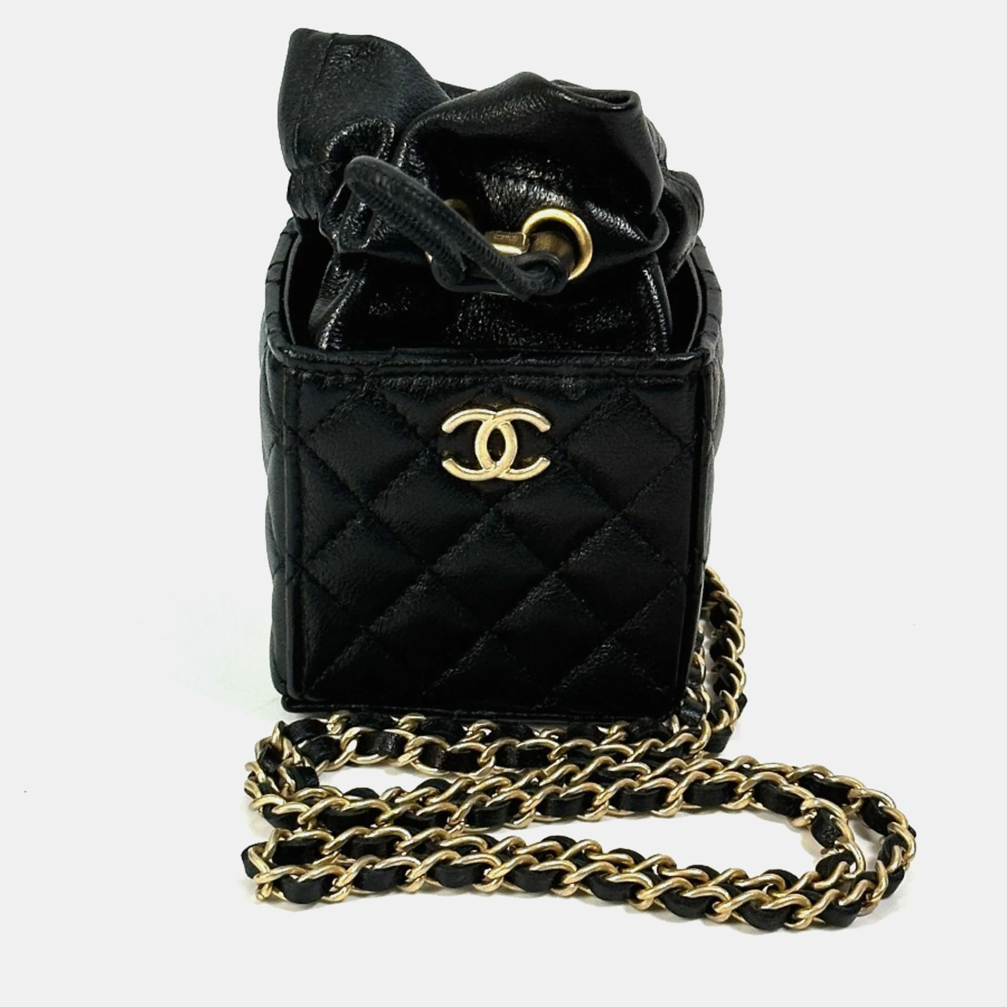 

Chanel Black Gold CC Mark Chain Mini Pochette Shoulder Bag