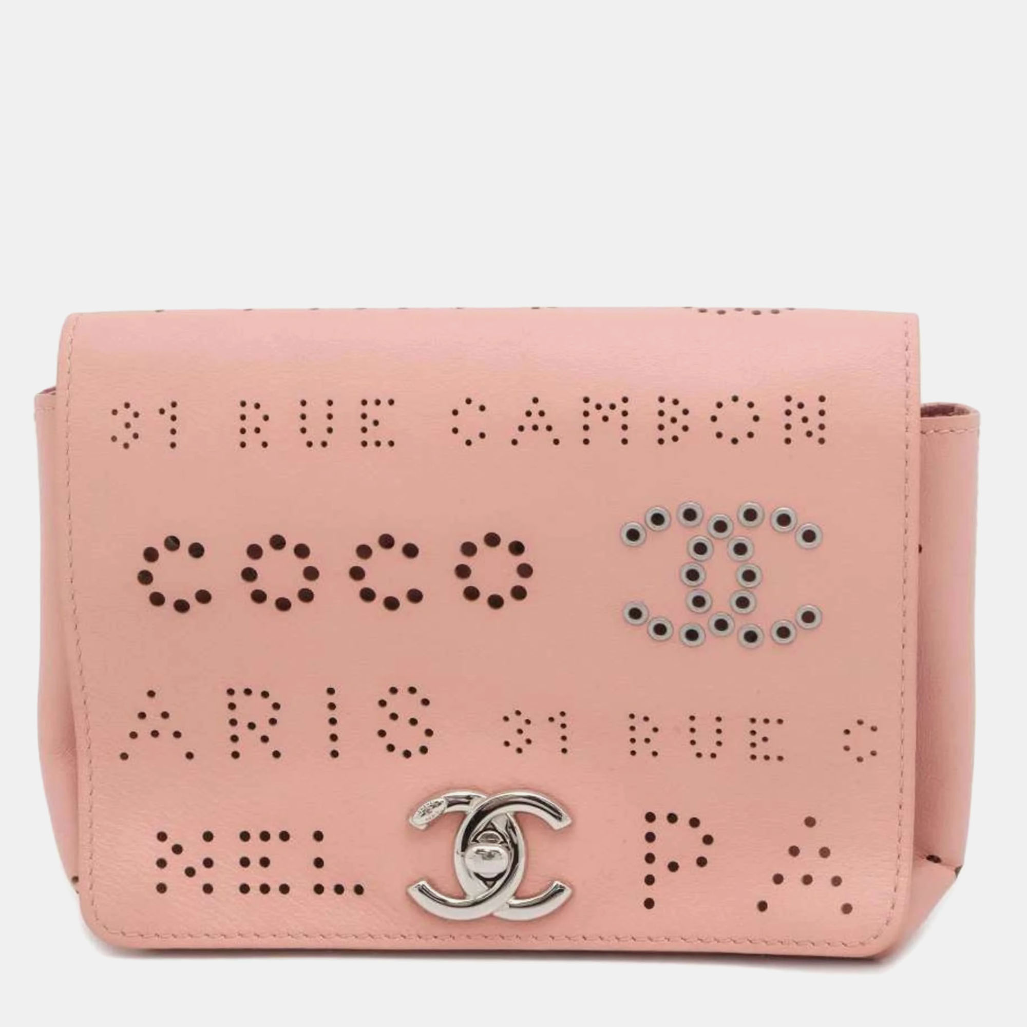 

Chanel Punching Coco Mark Leather Waist Bag, Pink