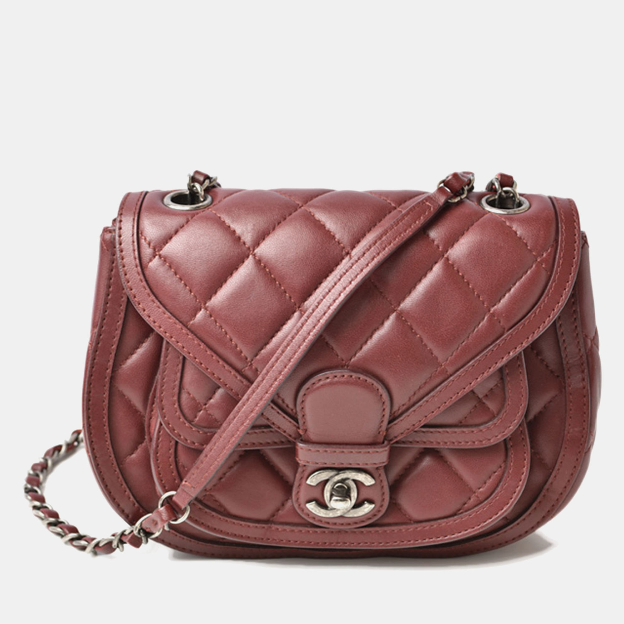 

Chanel Burgundy Leather Paris-Salzburg Quilted Saddle Bag