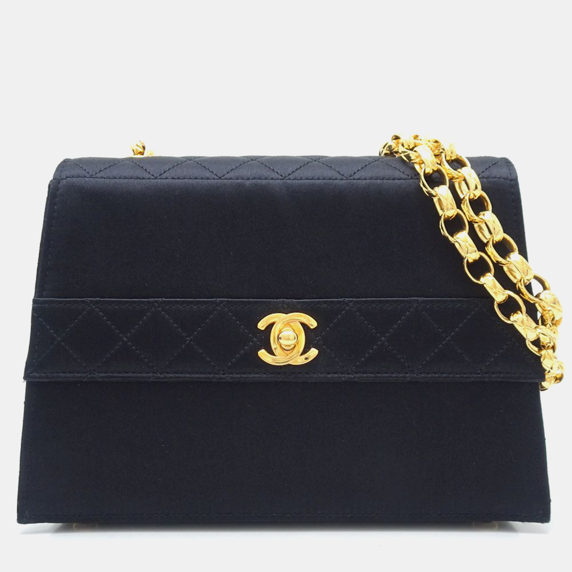 

Chanel Black Quilted Lambskin CC Trapezoid Flap Bag