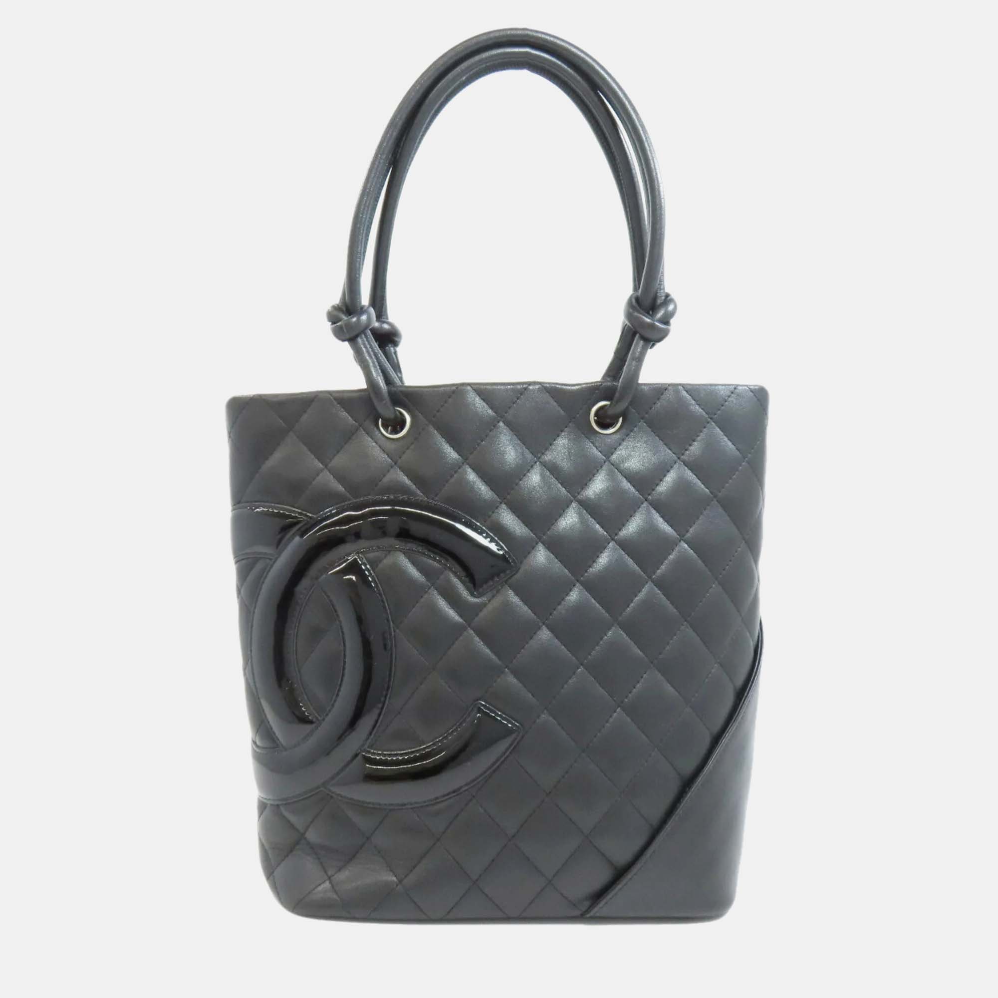 

Chanel Calfskin Cambon Line Tote Bag, Black