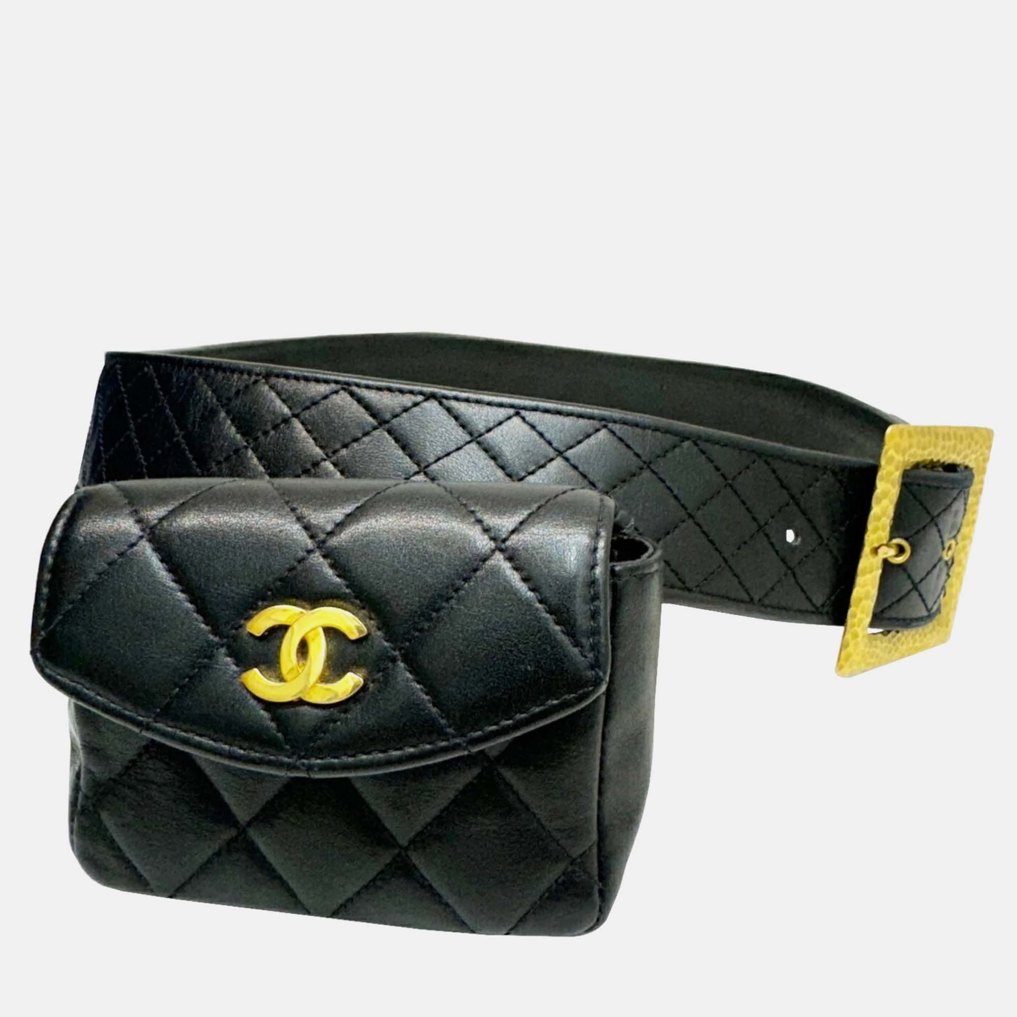 

Chanel Ramsun Black Matelasse Coco Mark Belt Bag
