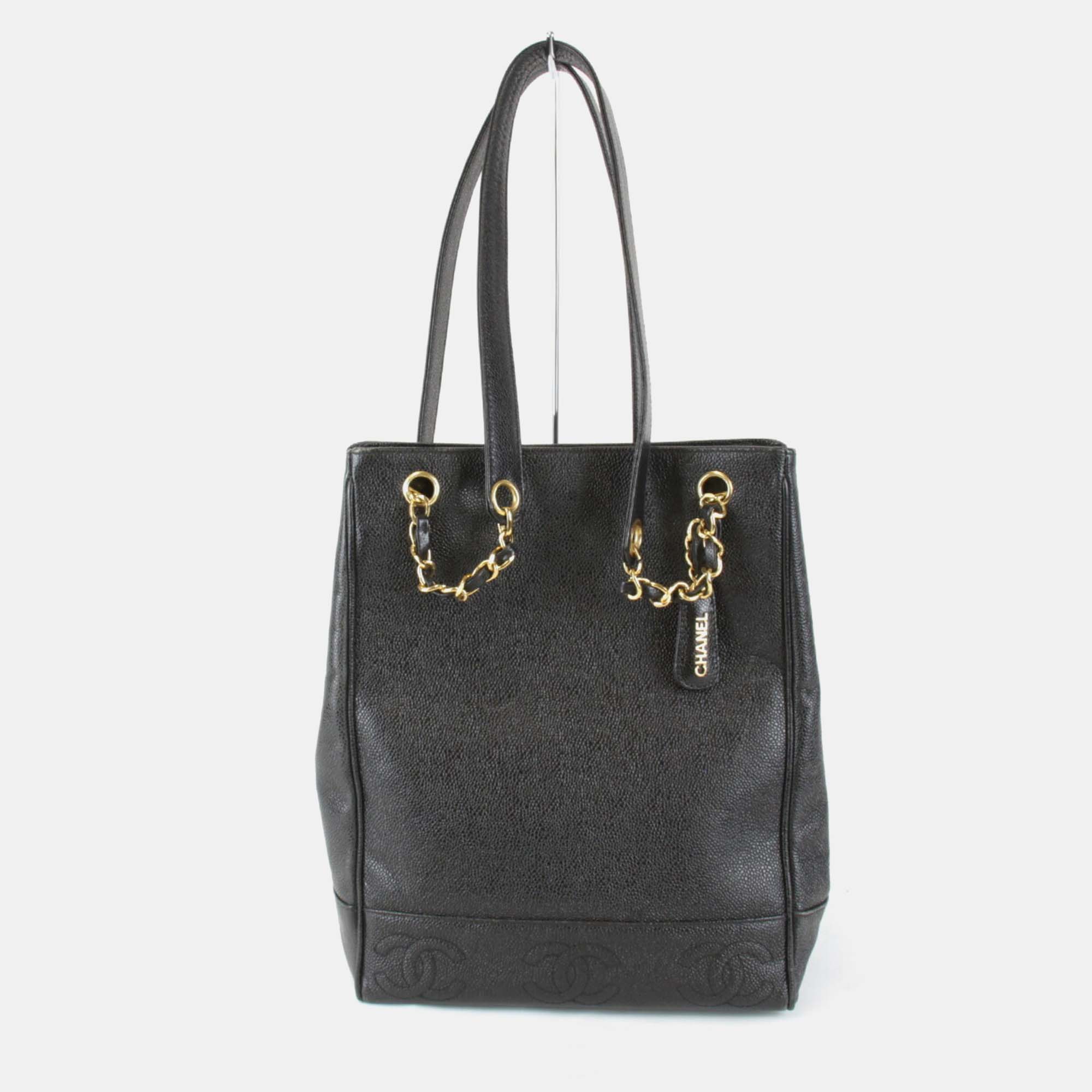 

Chanel Black Leather Triple Coco Shoulder Bag