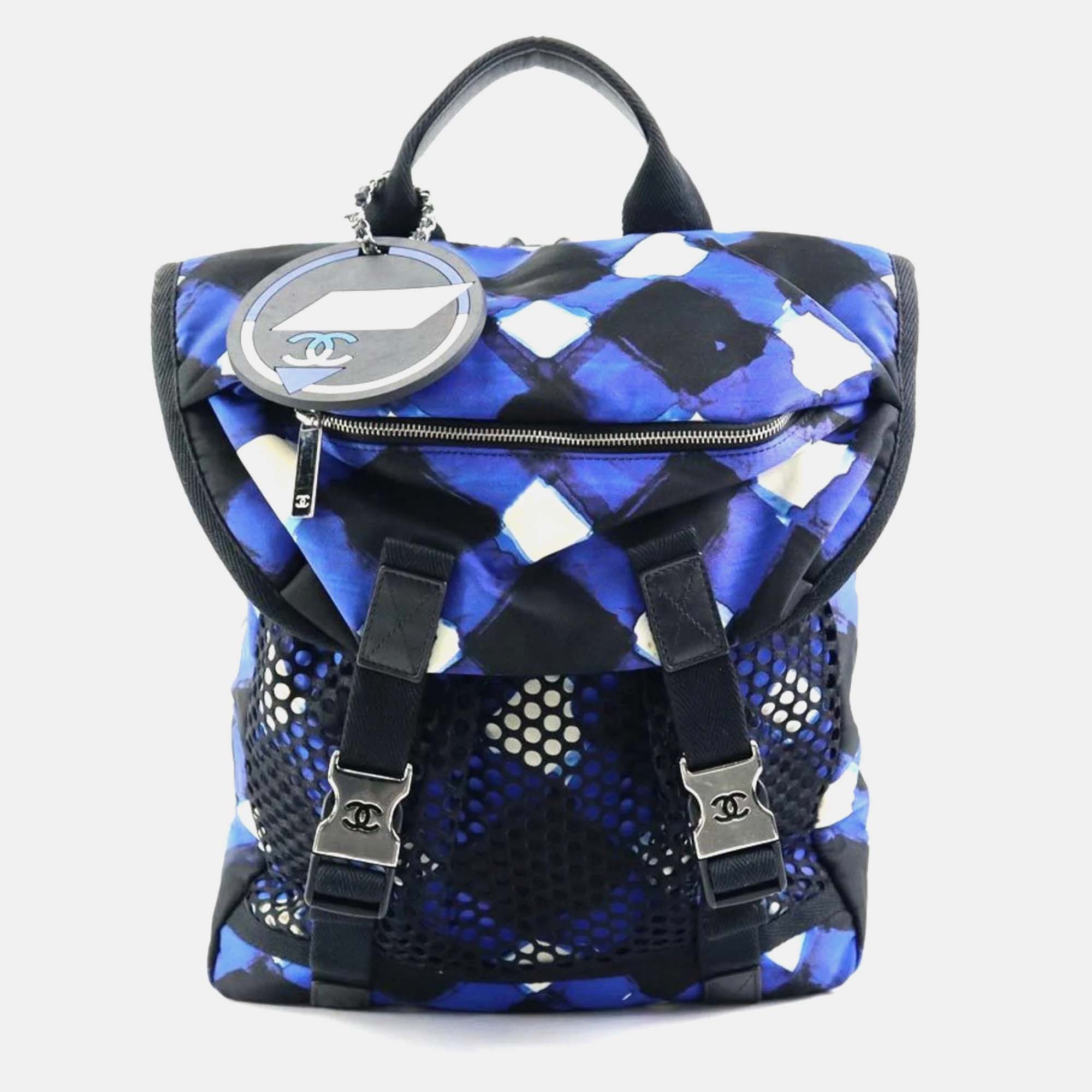 

Chanel Nylon Black x Blue White Airline Backpack