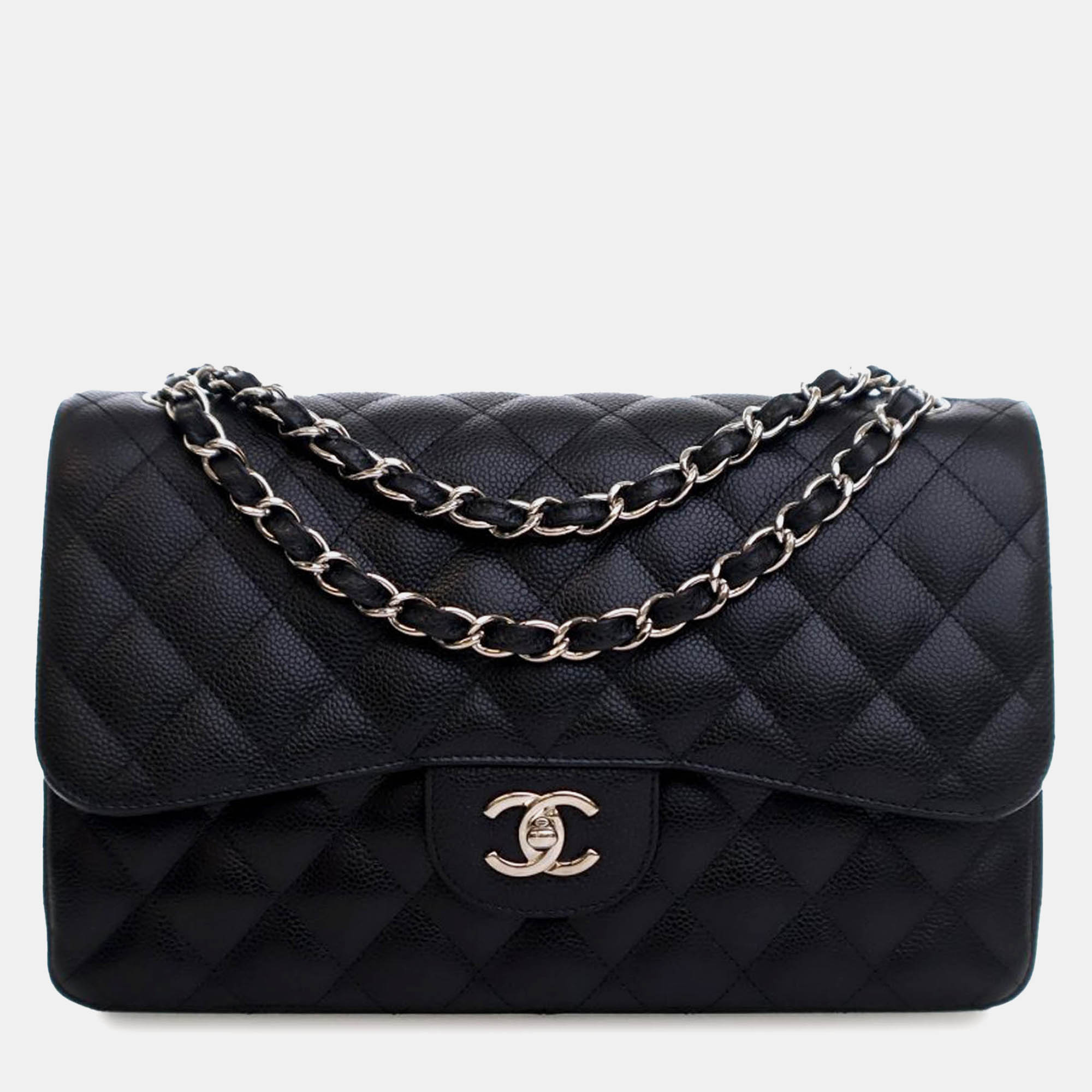 

Chanel Jumbo Classic Caviar Double Flap, Black