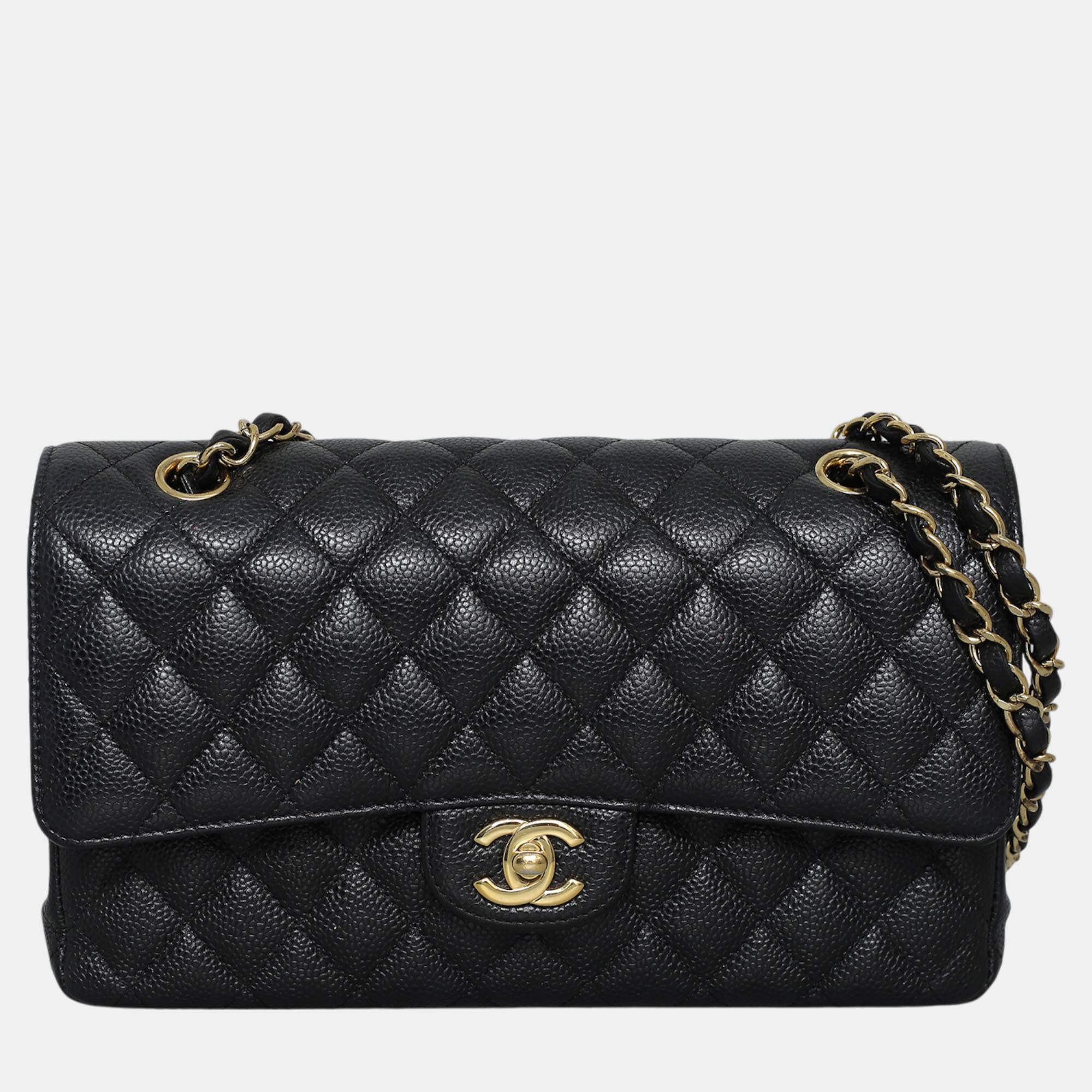 

Chanel Caviar Medium Classic Double Flap Bag, Black