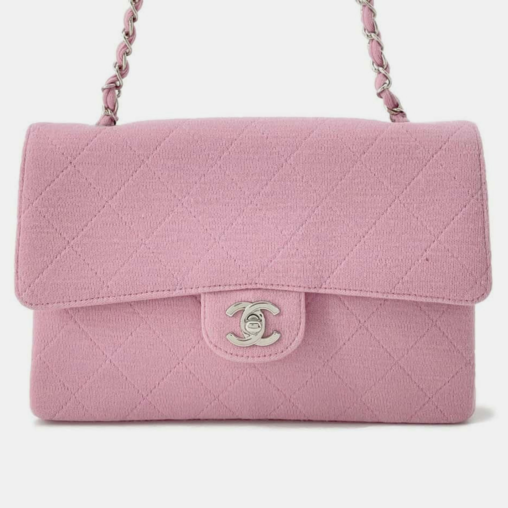 

Chanel Pink Cotton Matelasse Chain Shoulder Bag