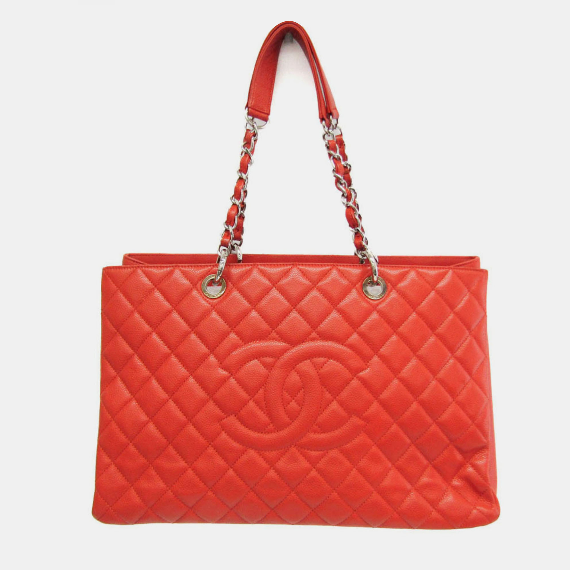 

Chanel Orange Caviar Leather Matelasse Chain Tote Bag