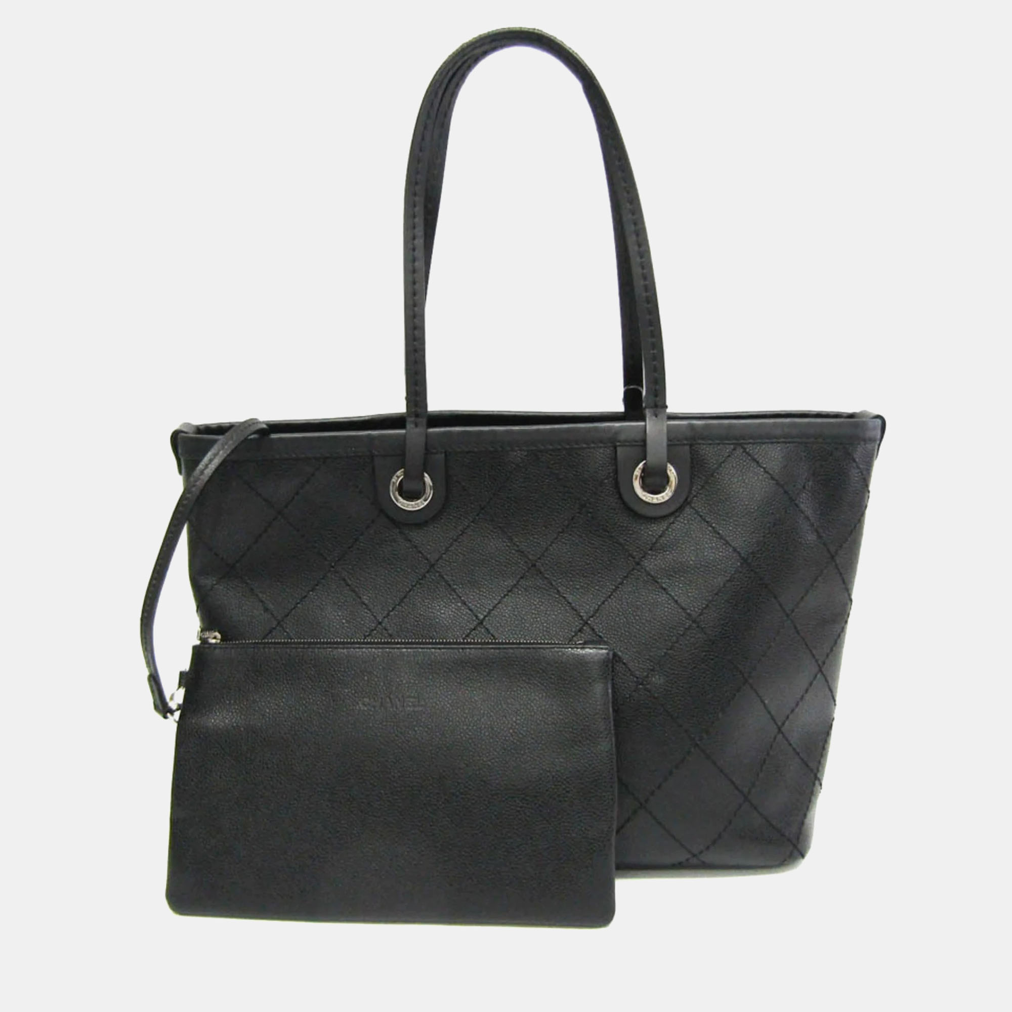 

Chanel Black Caviar Leather On The Road Tote Bag