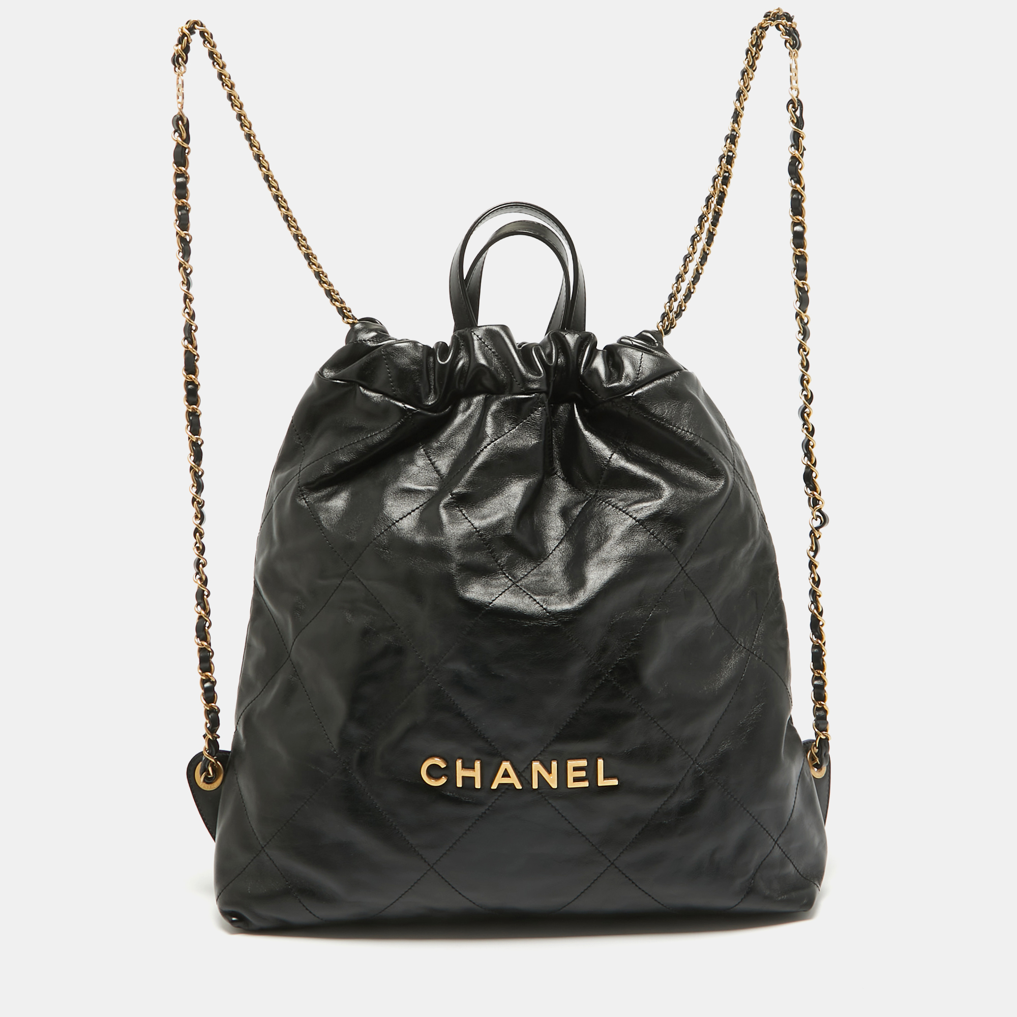 

Chanel Black Quilted Leather 22 Backpack