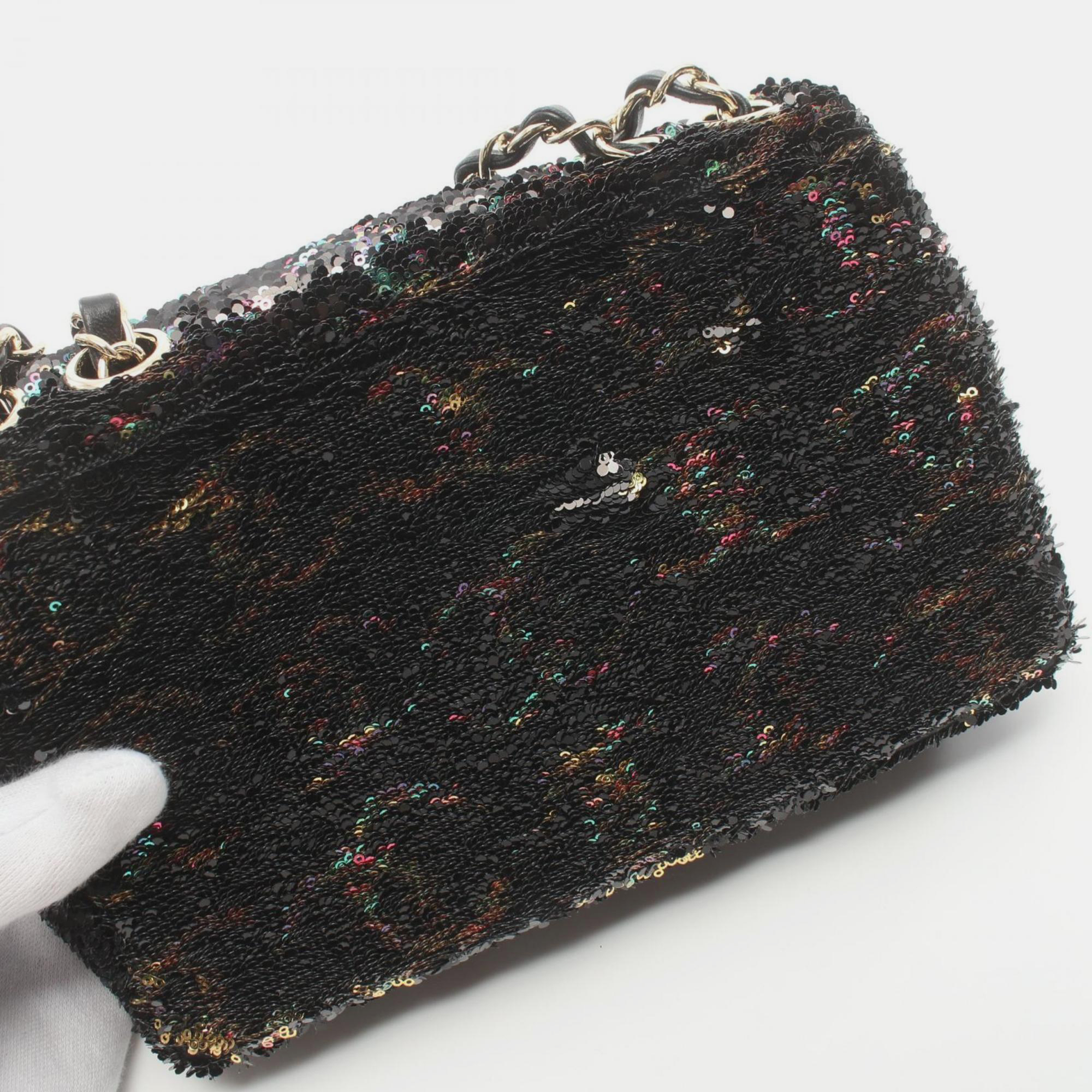 Chanel Coco Mark Lambskin Black Multicolor Shoulder Bag 